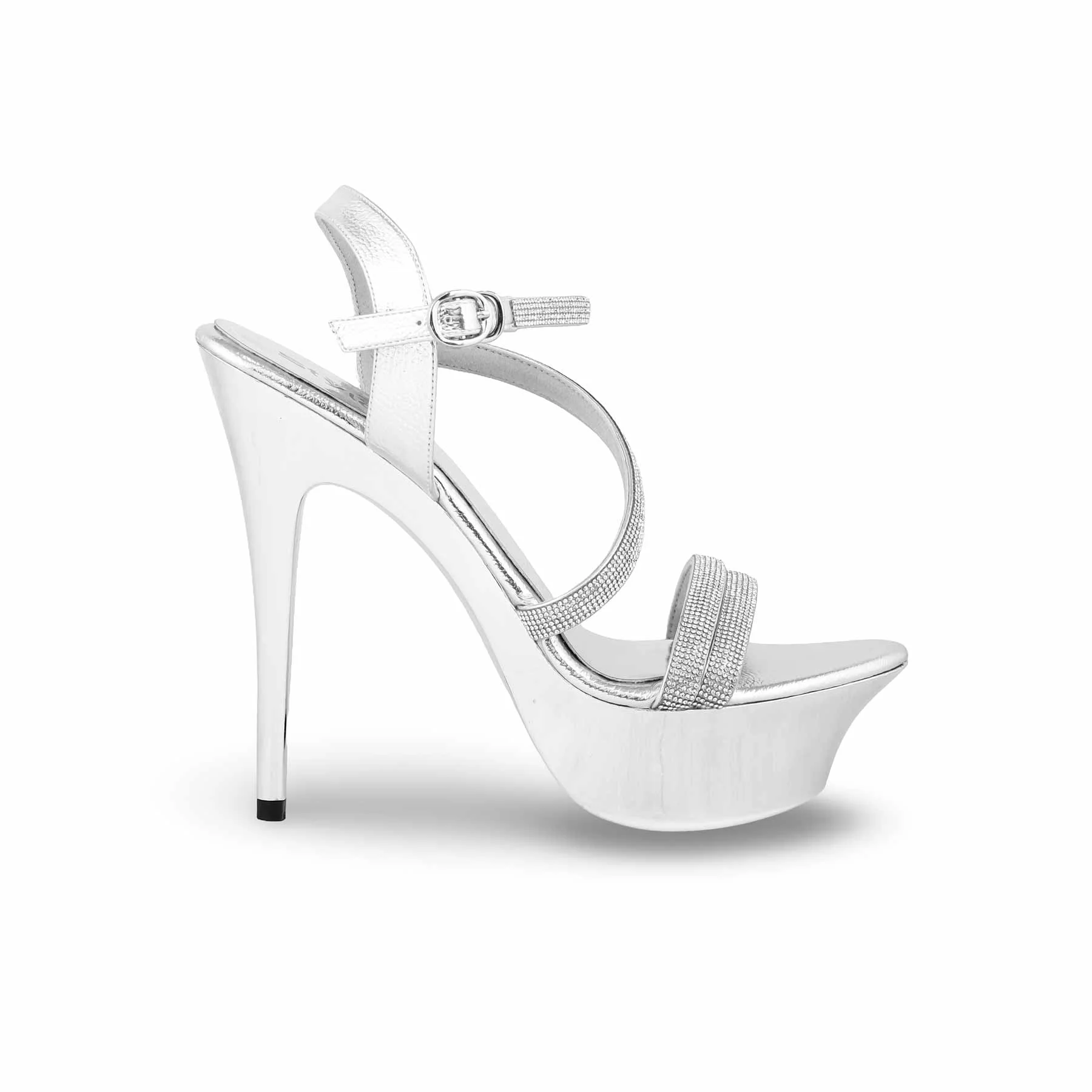 Silver Fancy Bridal Sandal FN6059 - Image 2