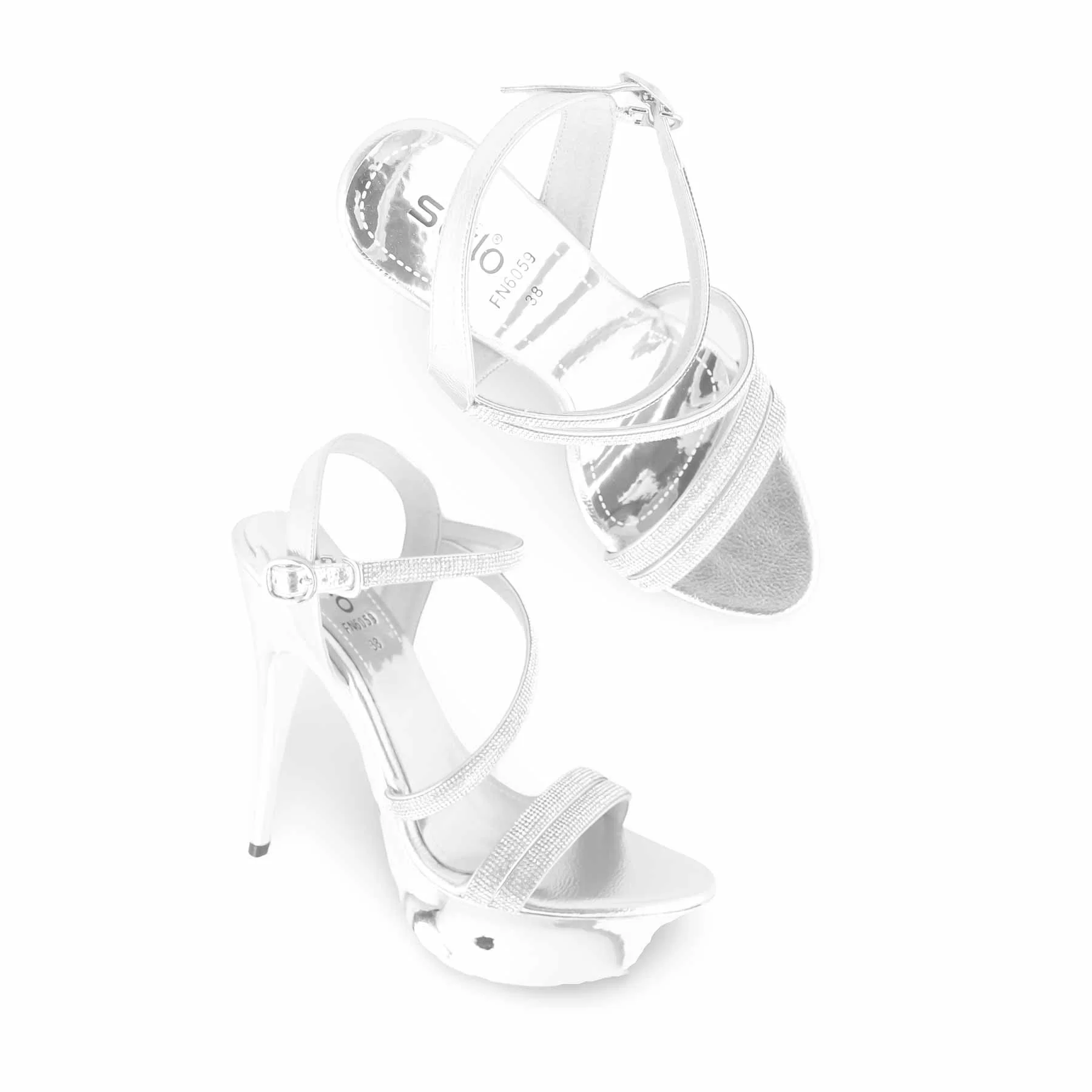 Silver Fancy Bridal Sandal FN6059 - Image 5