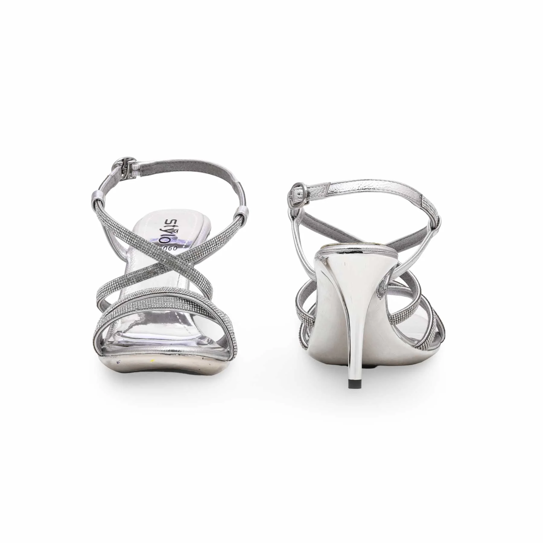 Silver Fancy Bridal Sandal FN6060 - Image 4