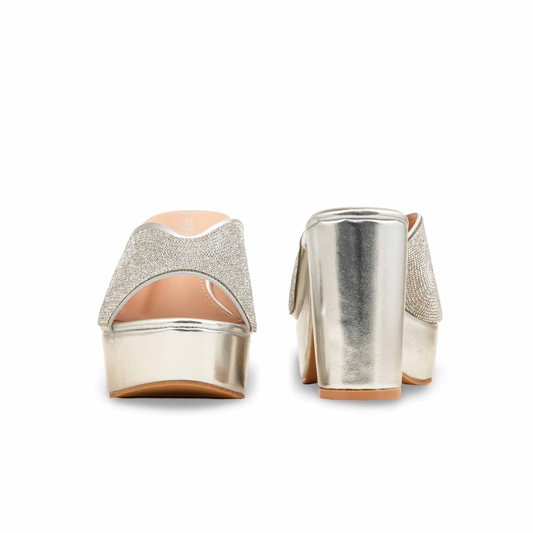 Silver Fancy Bridal Sandal FN6234 - Image 4