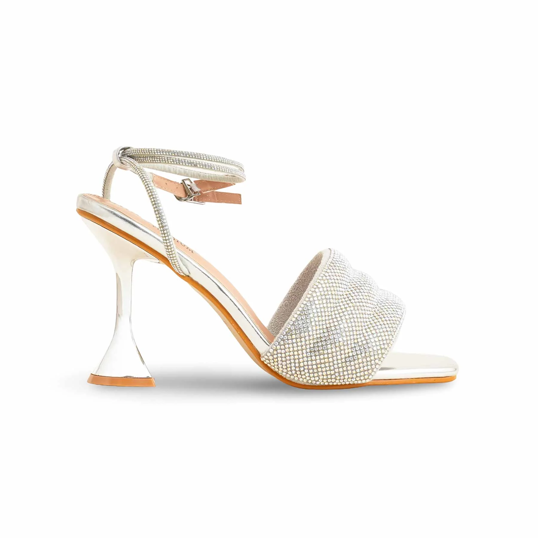 Silver Fancy Bridal Sandal For Ladies FN6104 - Image 3