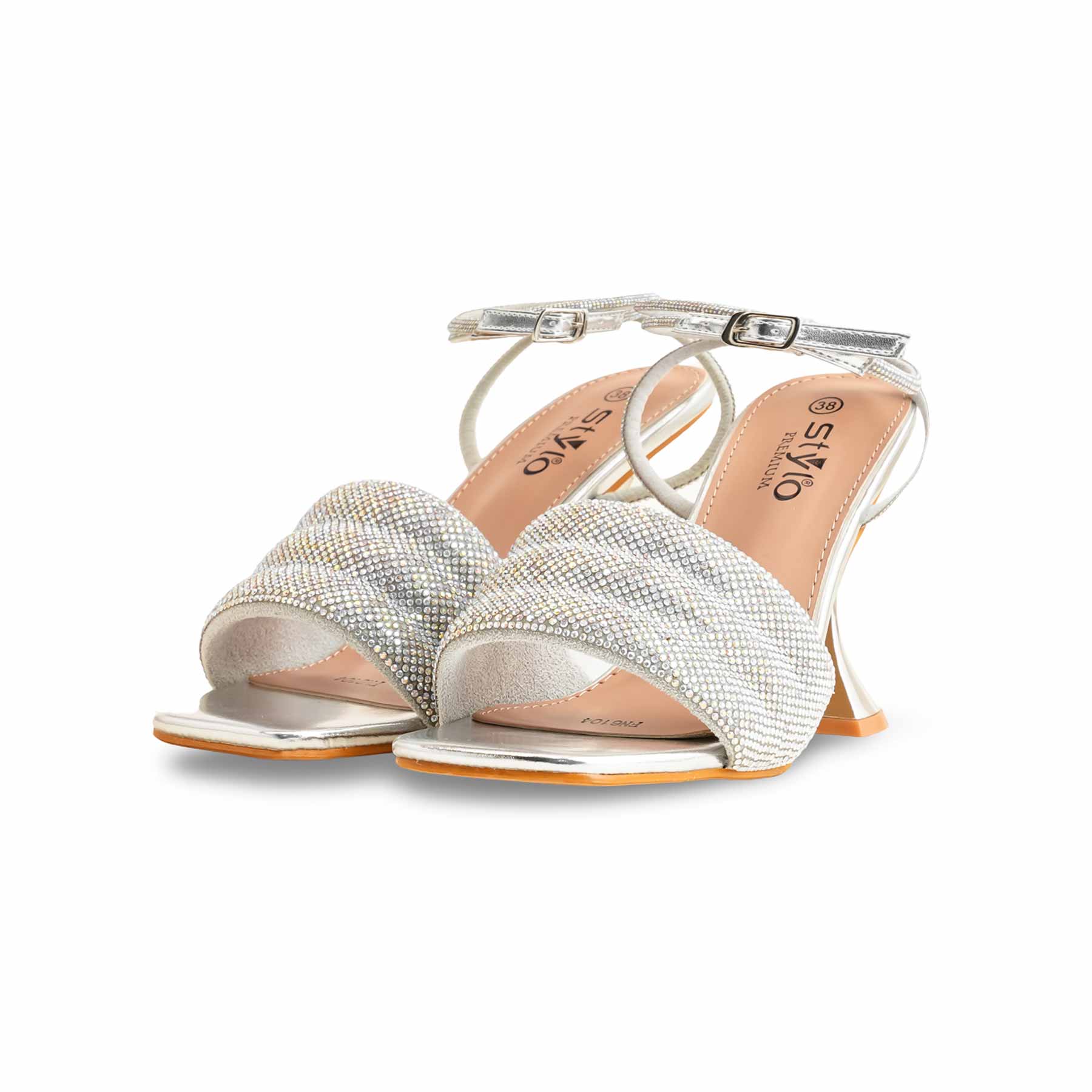 Silver Fancy Bridal Sandal For Ladies FN6104 - Image 4