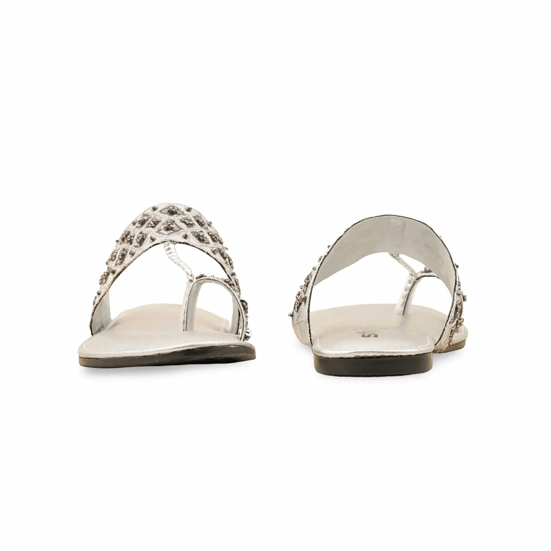 Silver Fancy Chappal EC0212 - Image 4