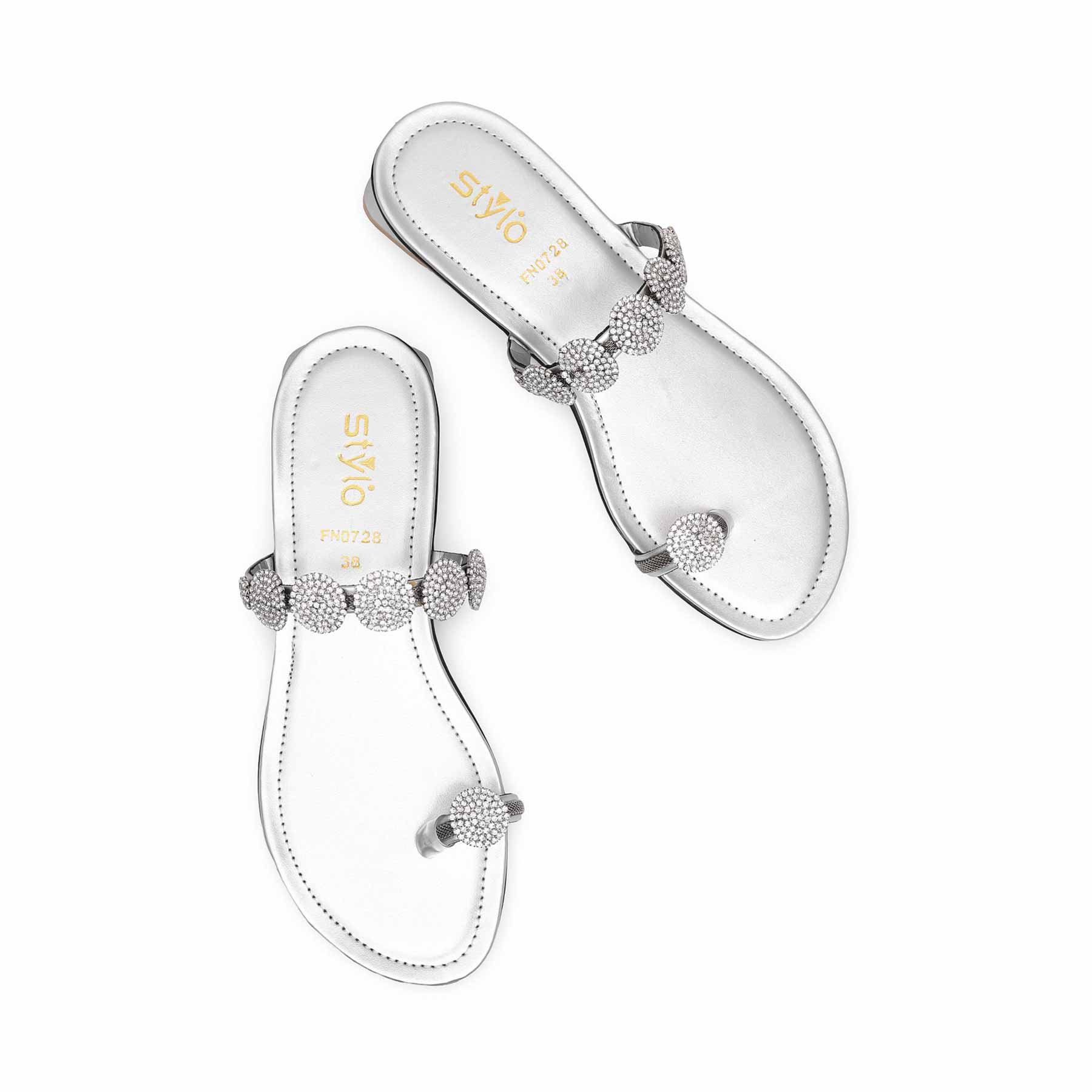 Silver Fancy Chappal FN0728 - Image 4