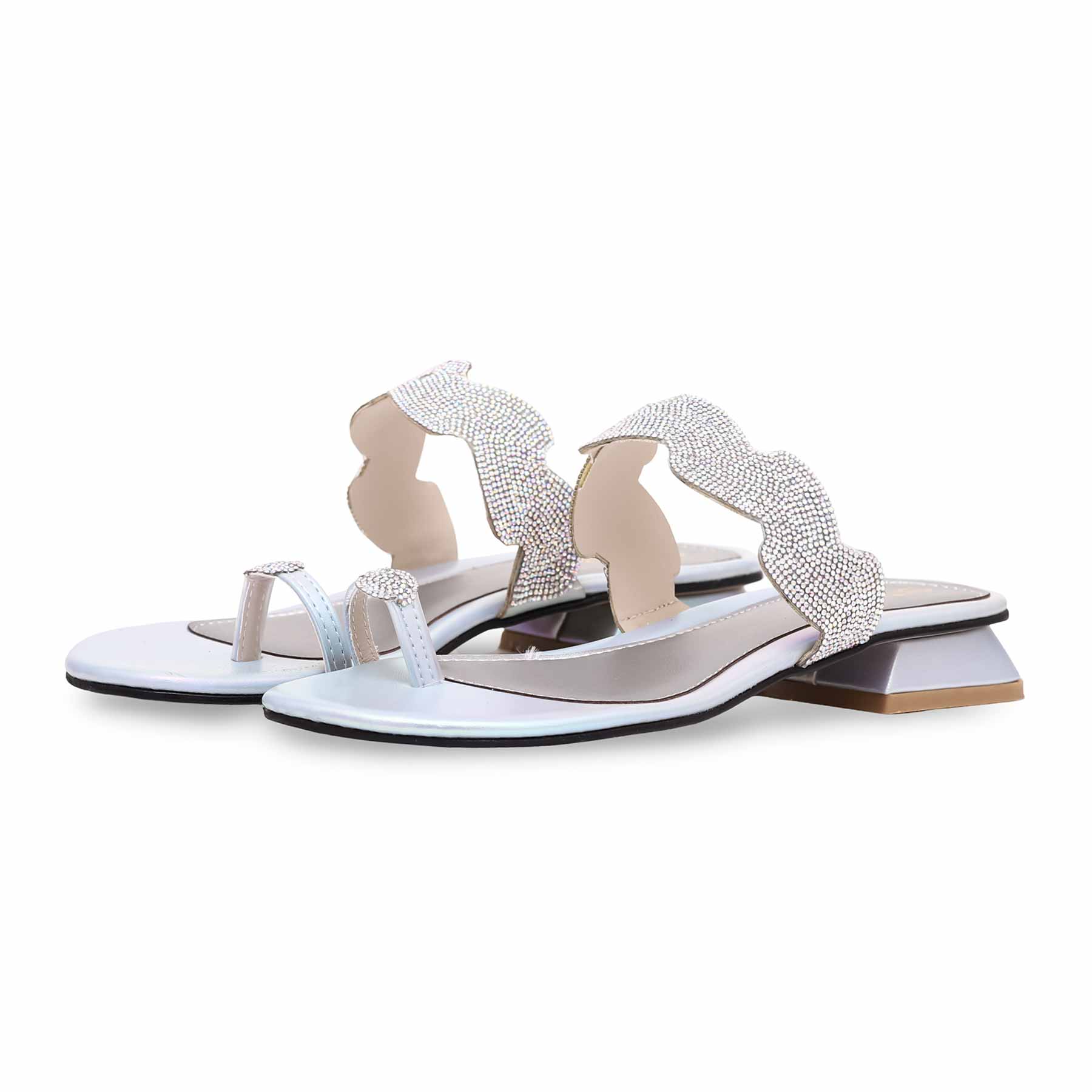 Silver Fancy Chappal FN0730 - Image 2