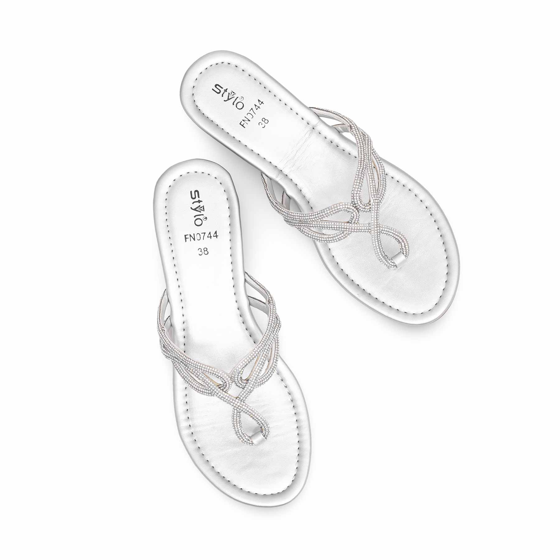 Silver Fancy Chappal FN0744 - Image 4