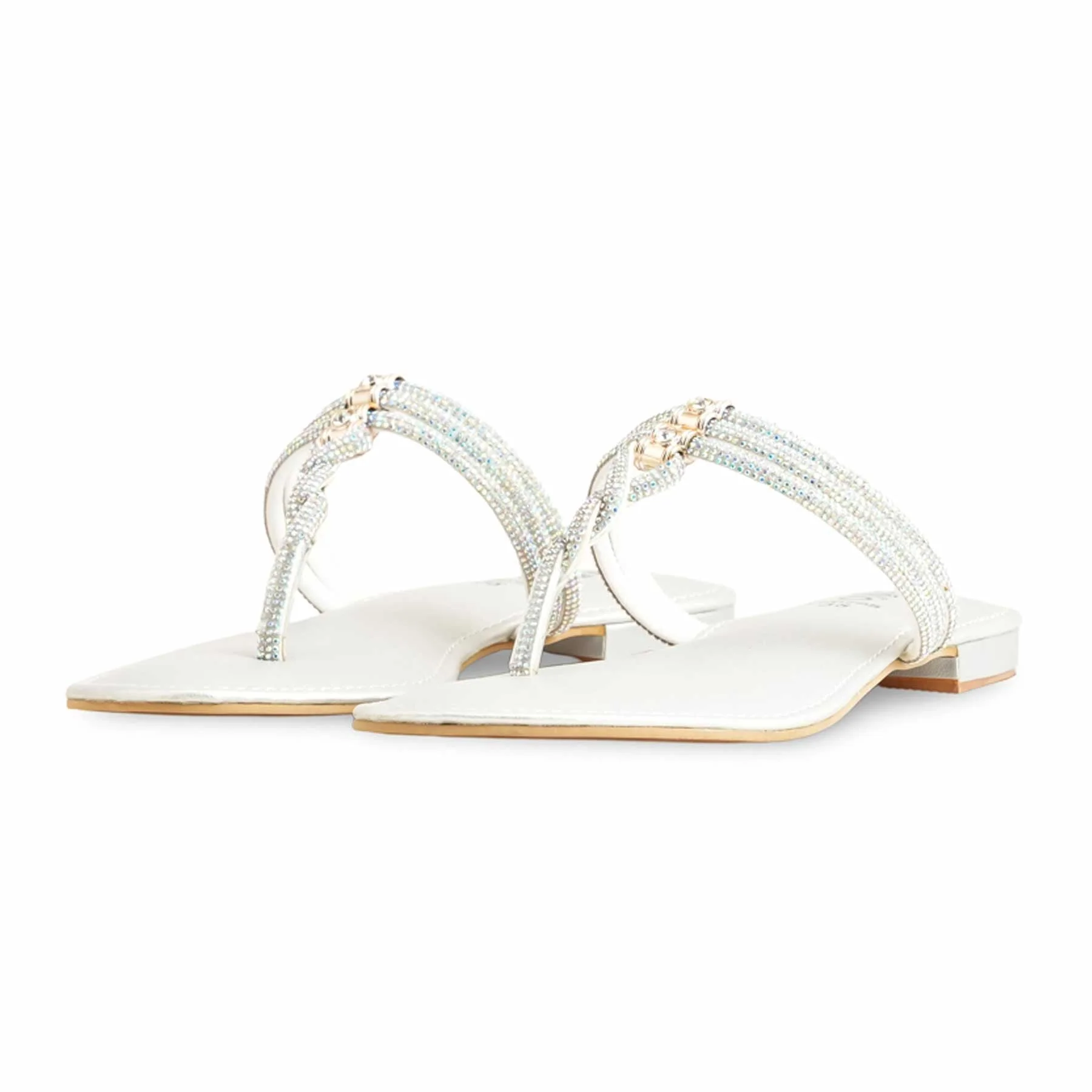Silver Fancy Chappal FN0785 - Image 3