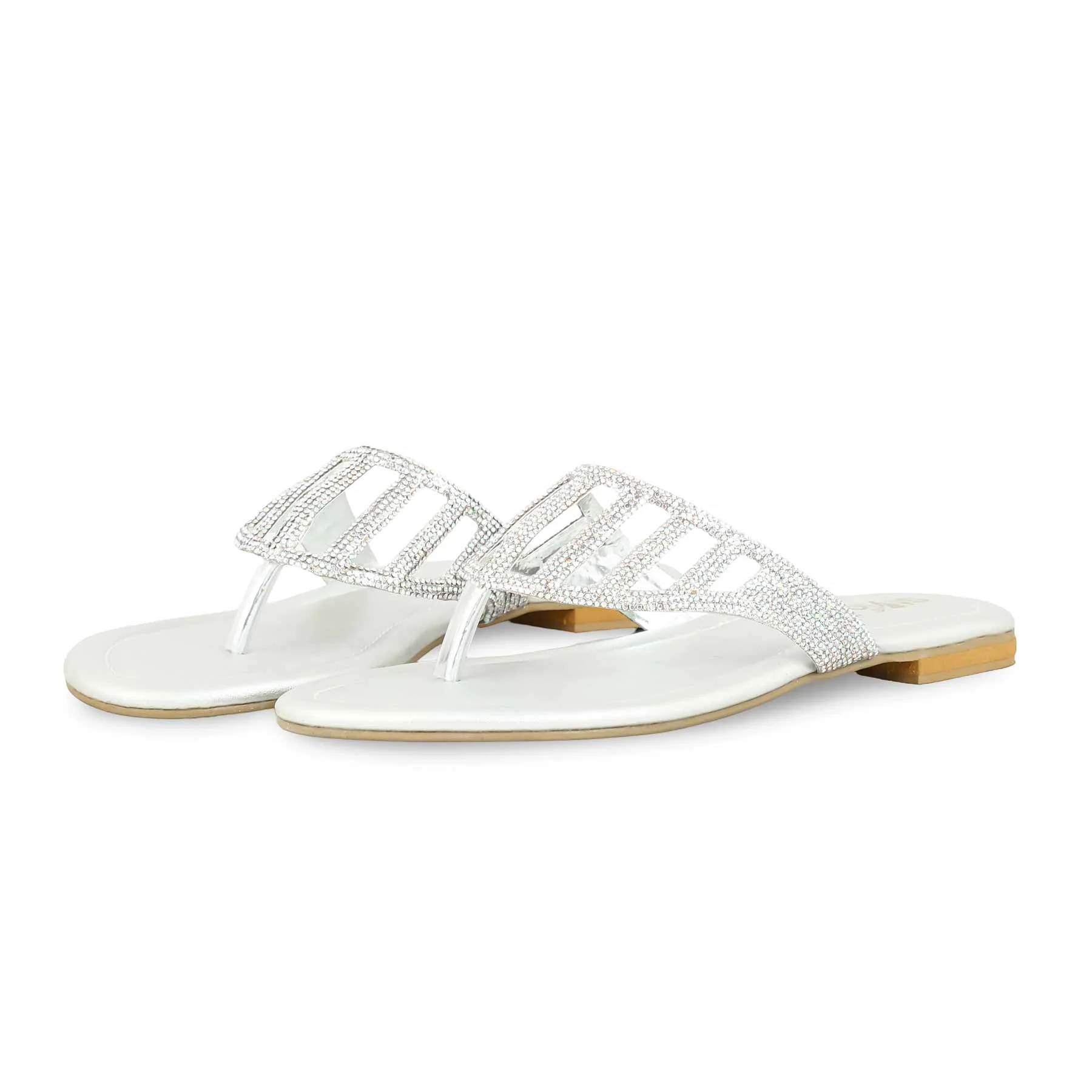 Silver Fancy Chappal FN0786 - Image 3