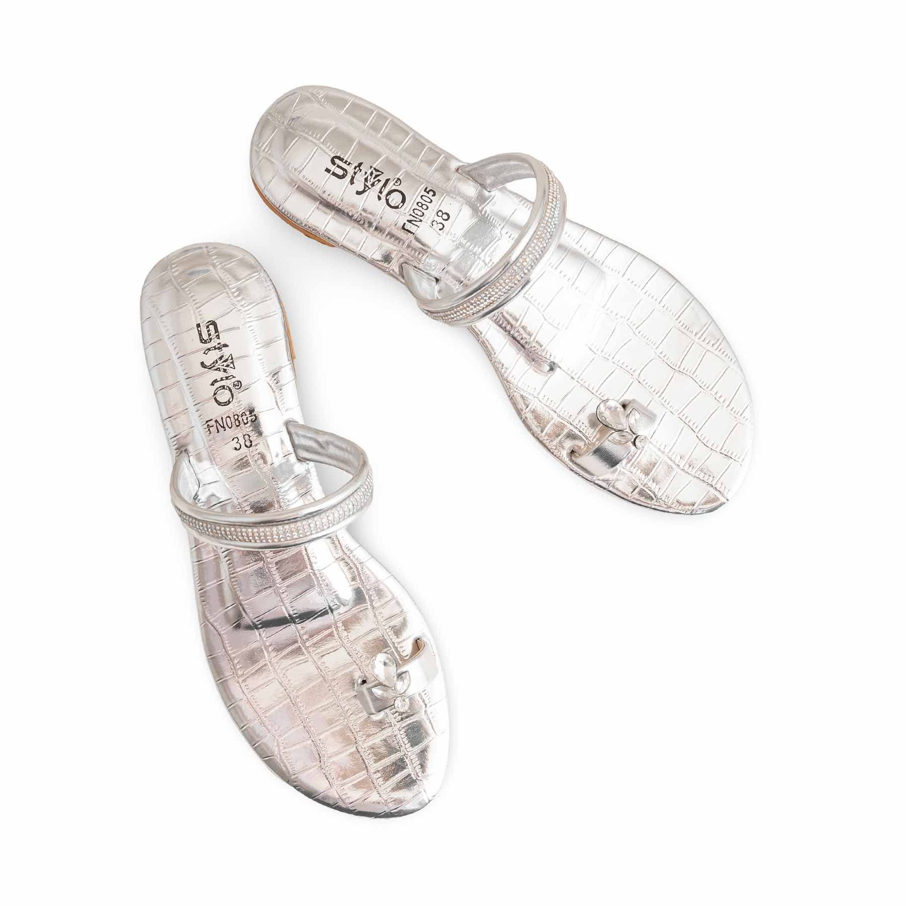 Silver Fancy Chappal FN0805 - Image 5