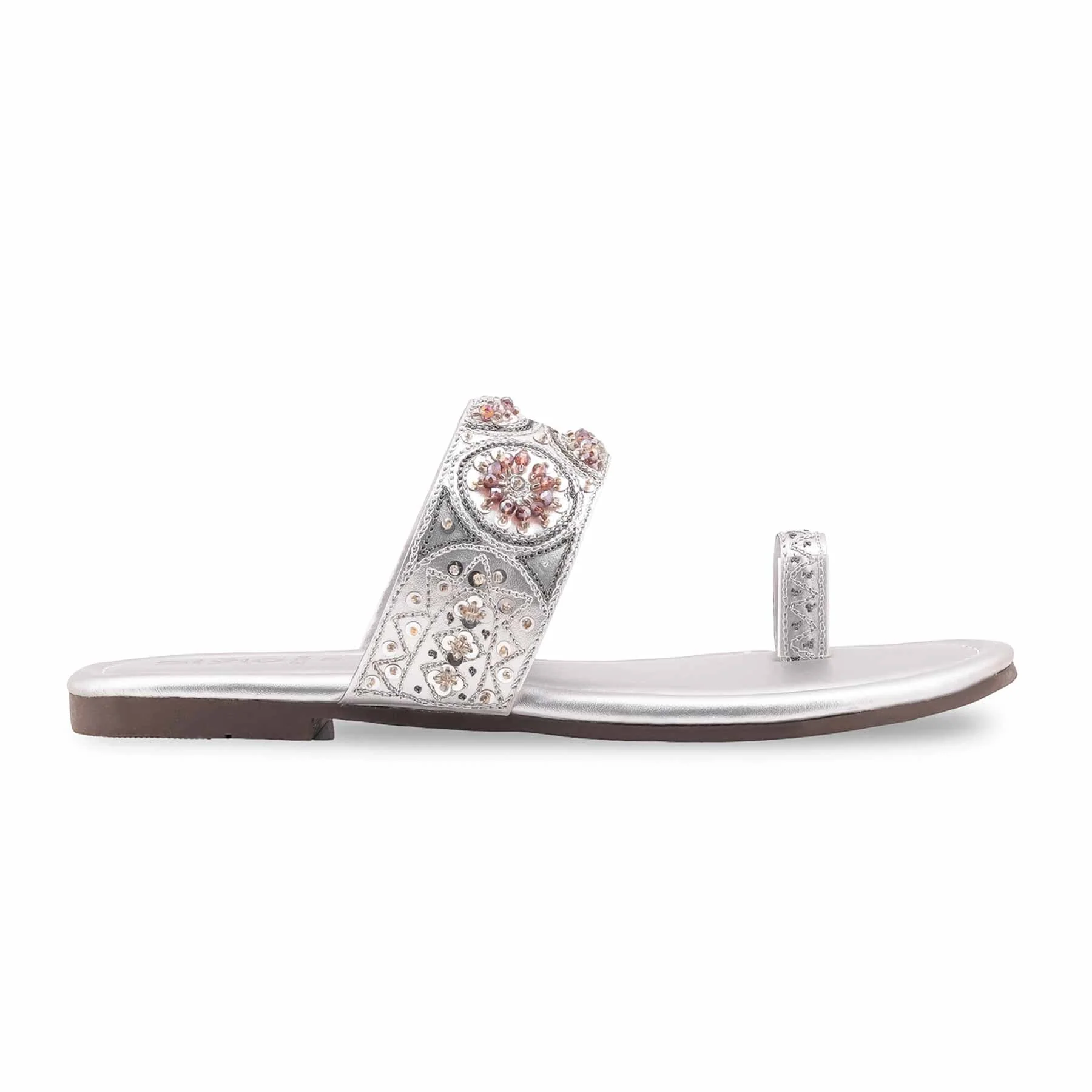 Silver Fancy Chappal For Ladies EC0249 - Image 2