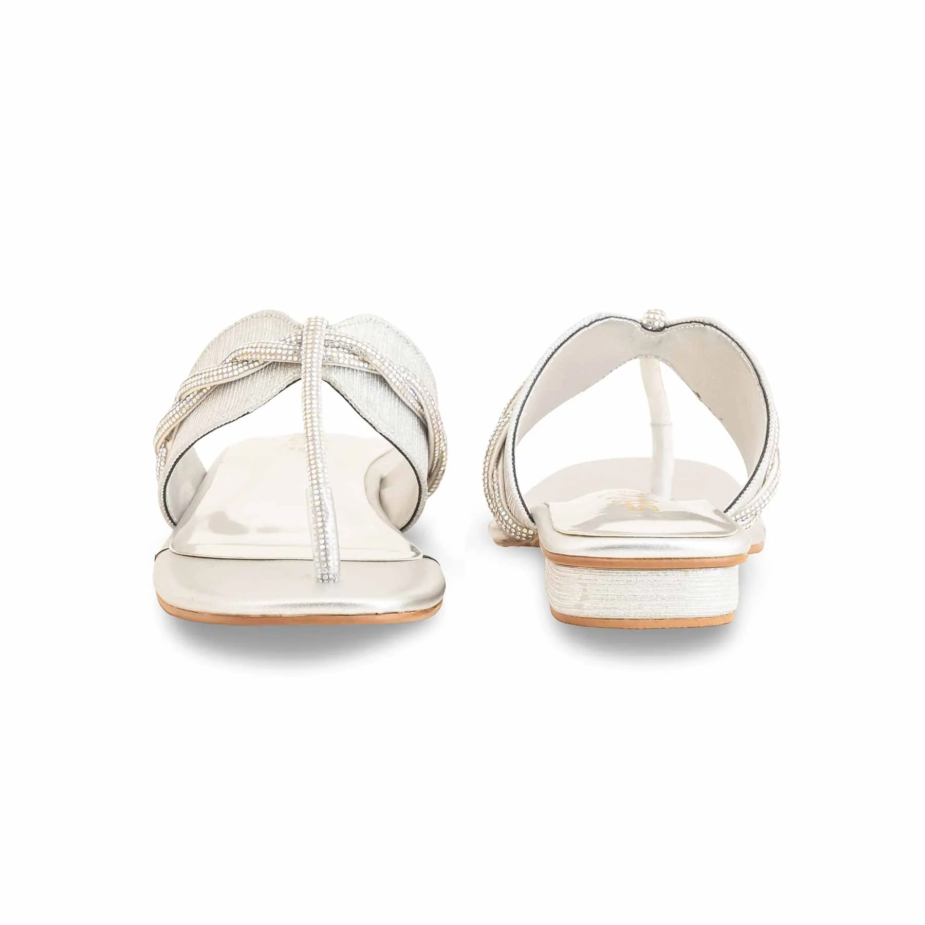 Silver Fancy Chappal For Ladies FN0803 - Image 4