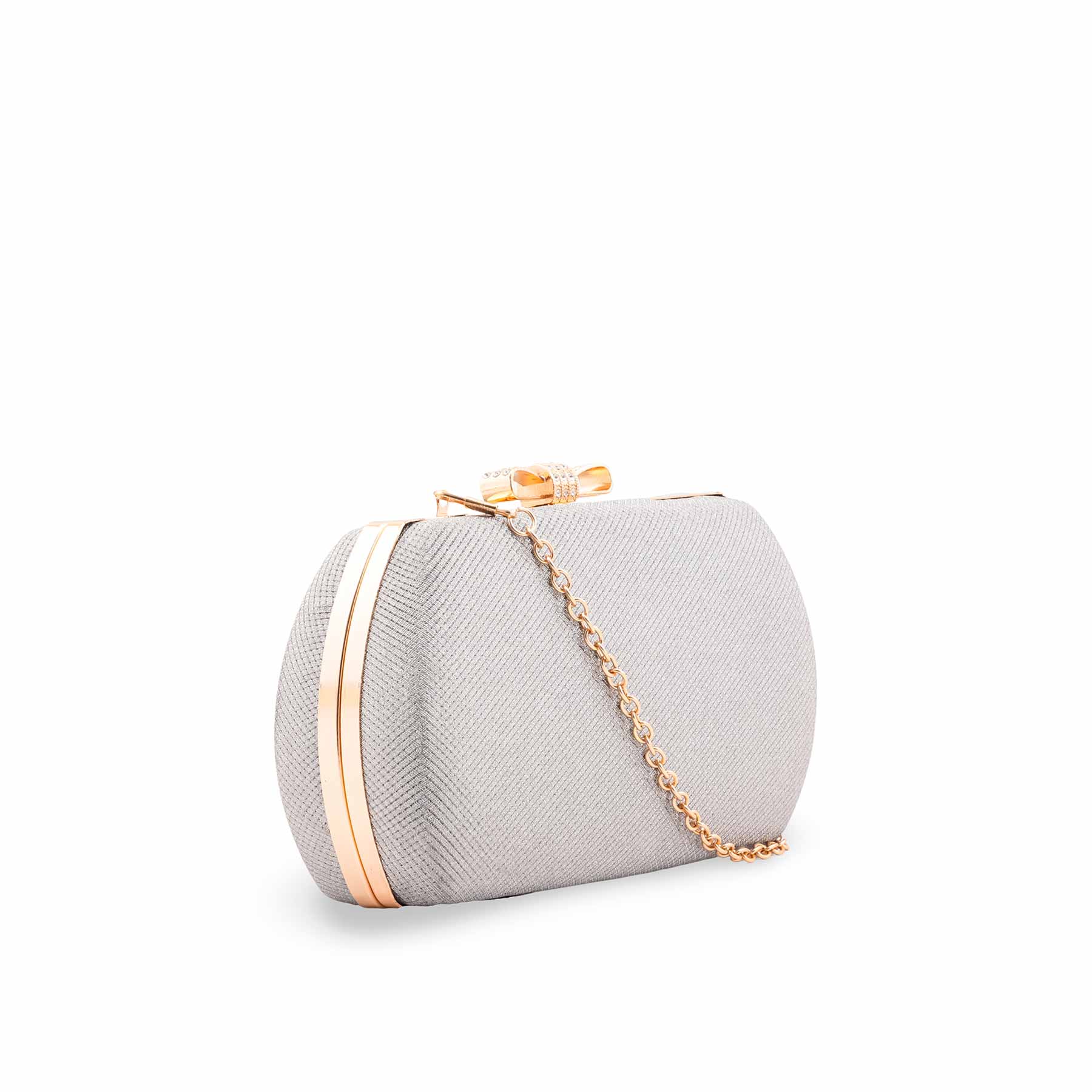 Silver Fancy Clutch For Ladies P15706 - Image 3