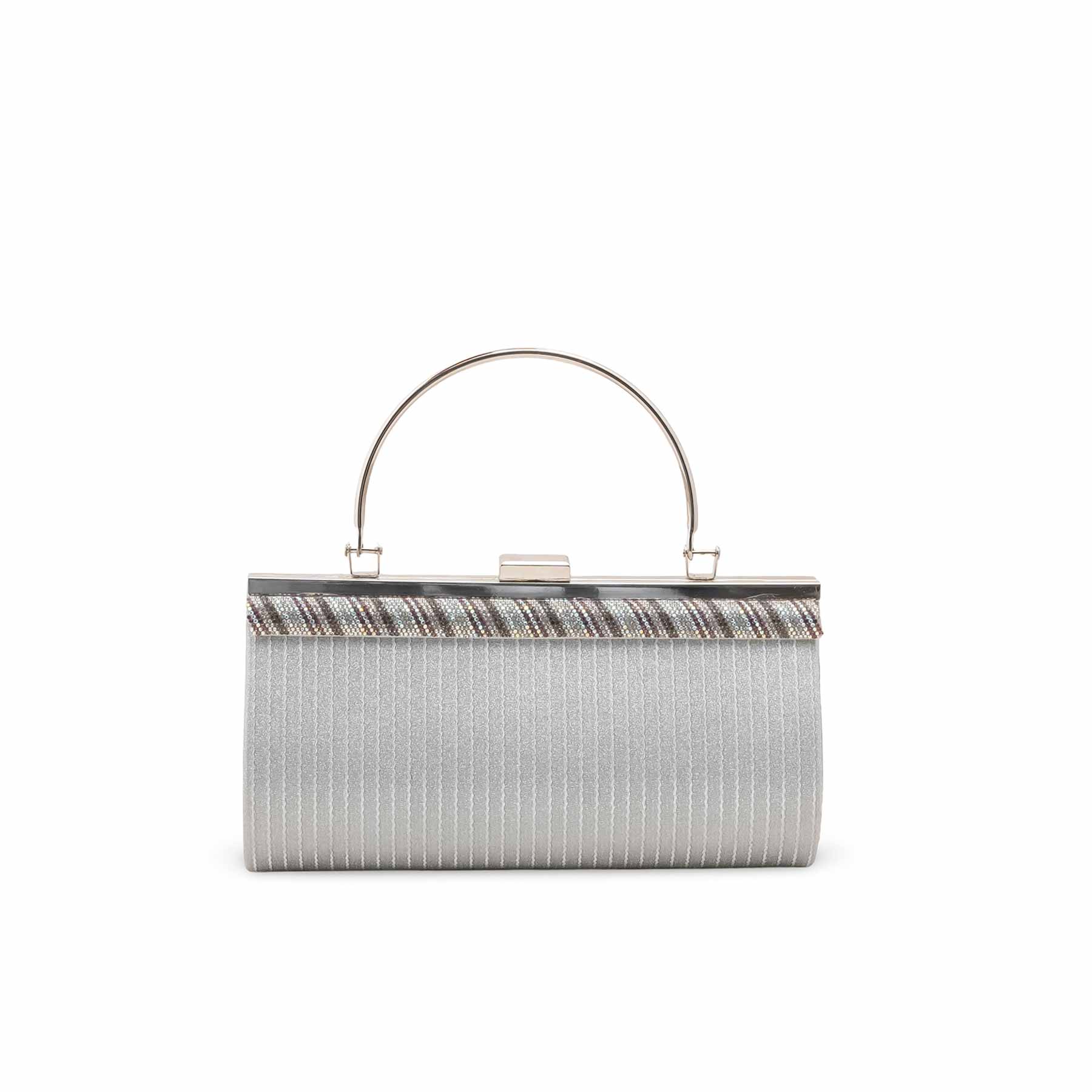 Silver Fancy Clutch For Women P15695 - Image 2