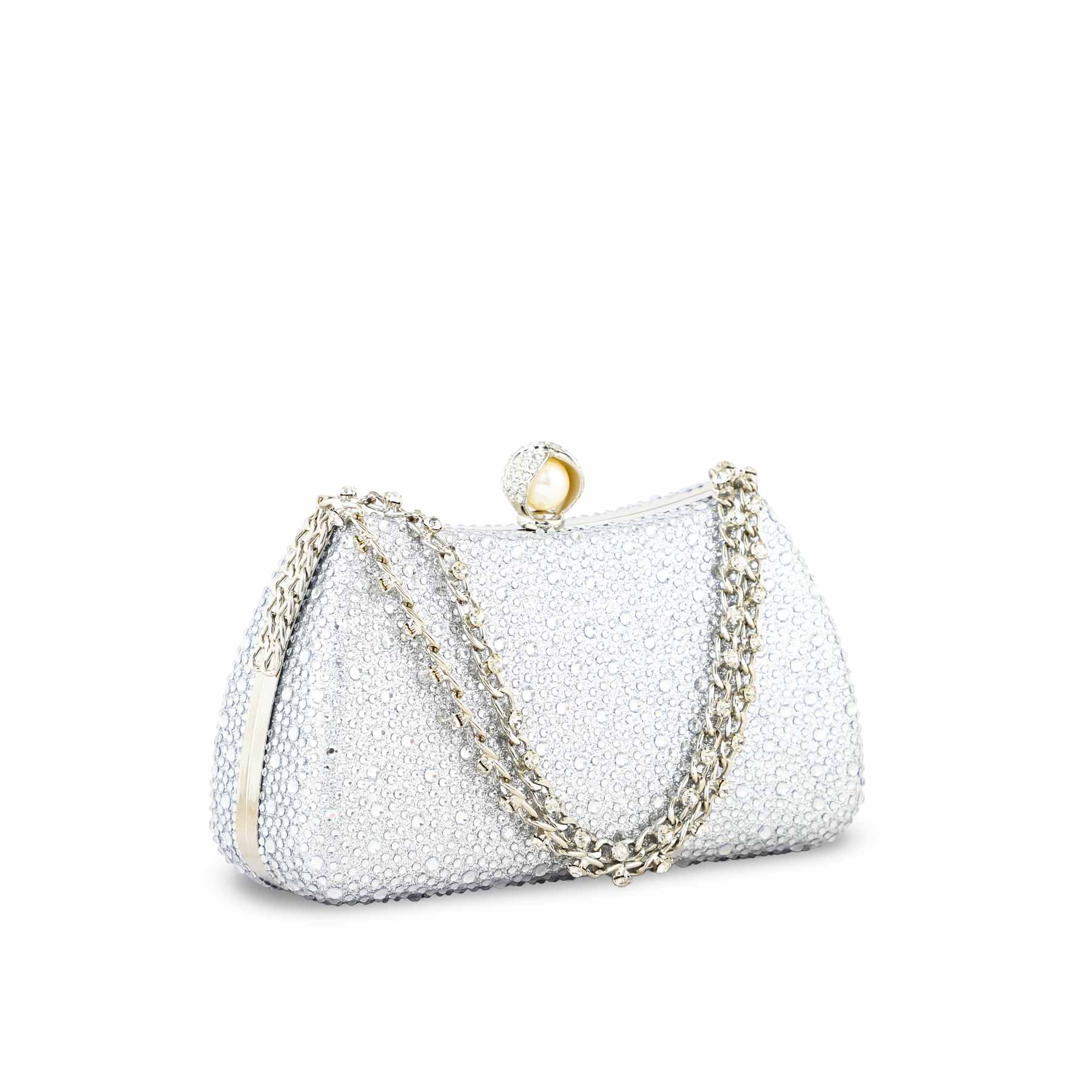 Silver Fancy Clutch For Women P24384 - Image 3