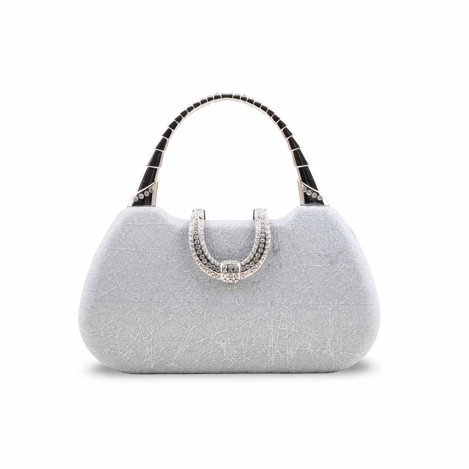 Silver Fancy Clutch For Women P24402 - Image 2