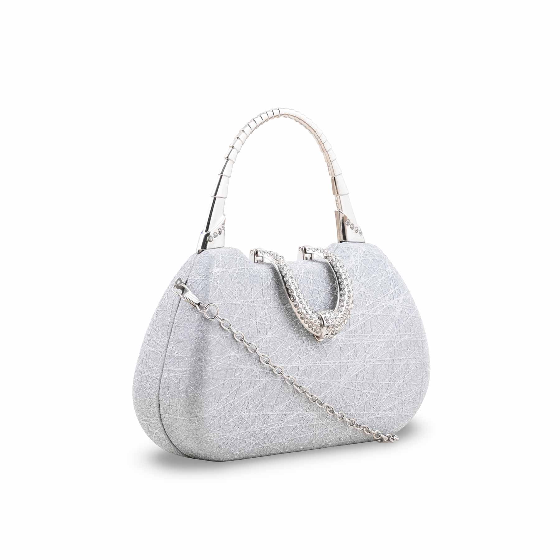 Silver Fancy Clutch For Women P24402 - Image 3