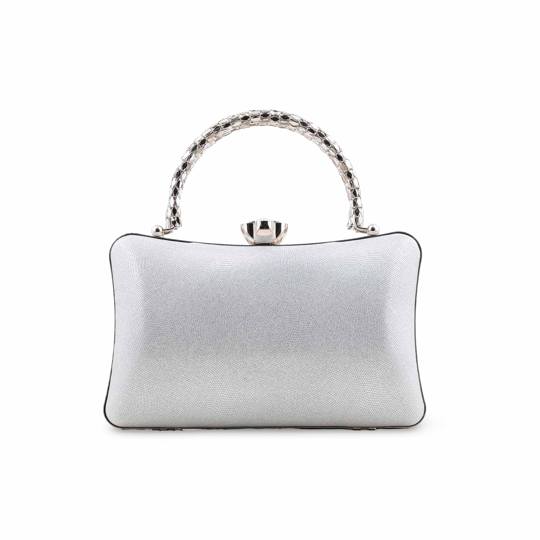 Silver Fancy Clutch For Women P24403 - Image 2