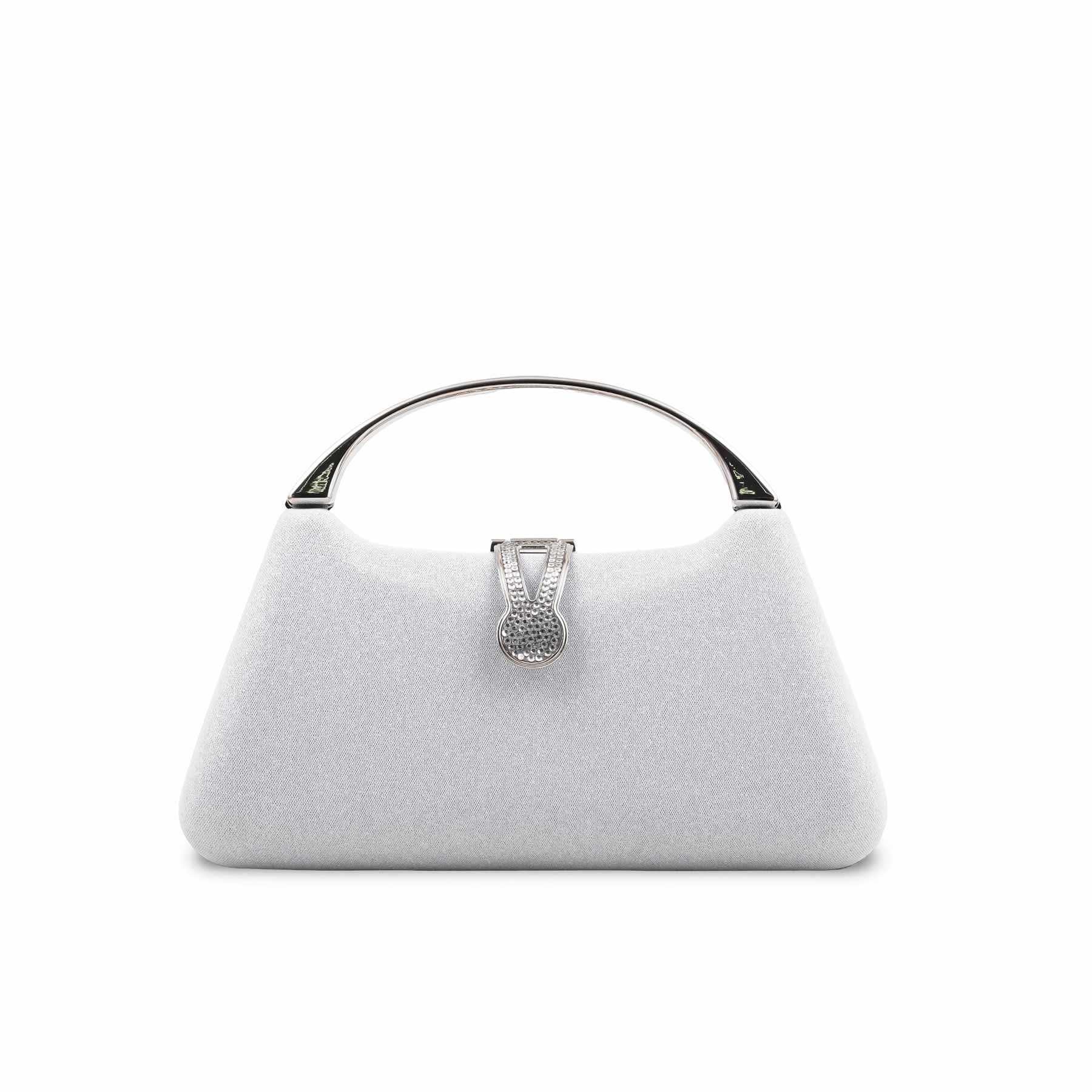 Silver Fancy Clutch For Women P24404 - Image 2