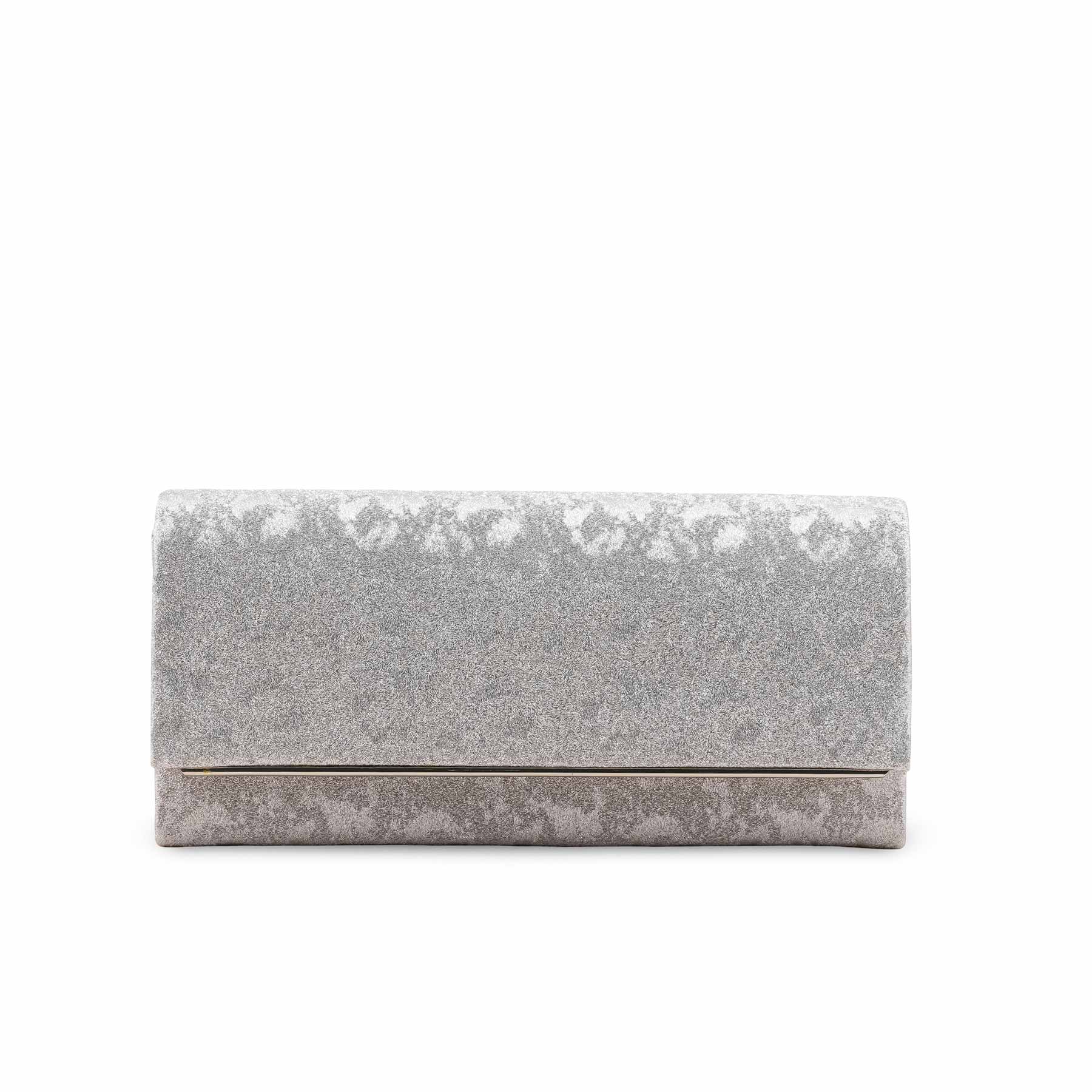 Silver Fancy Clutch For Women P24422 - Image 2