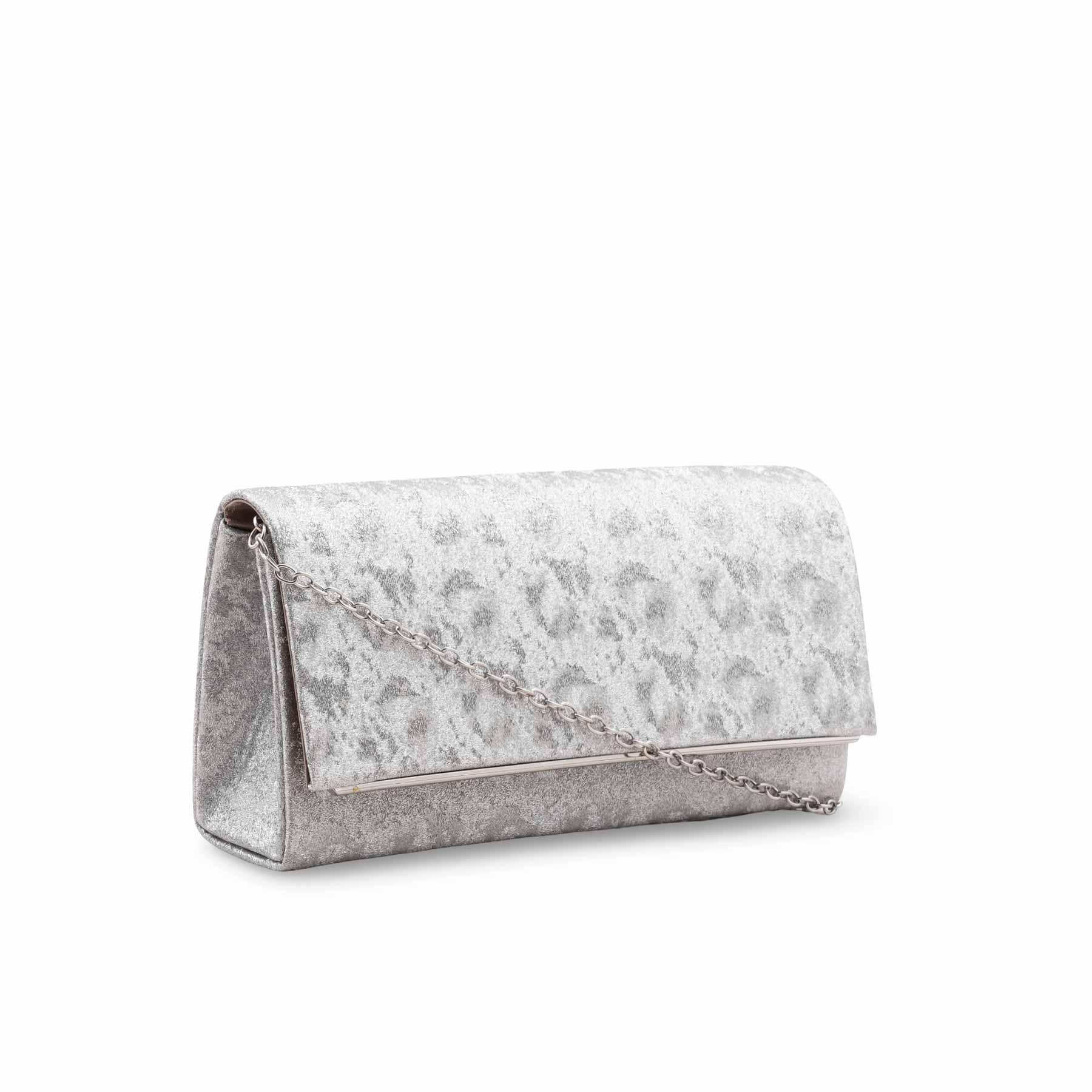 Silver Fancy Clutch For Women P24422 - Image 3