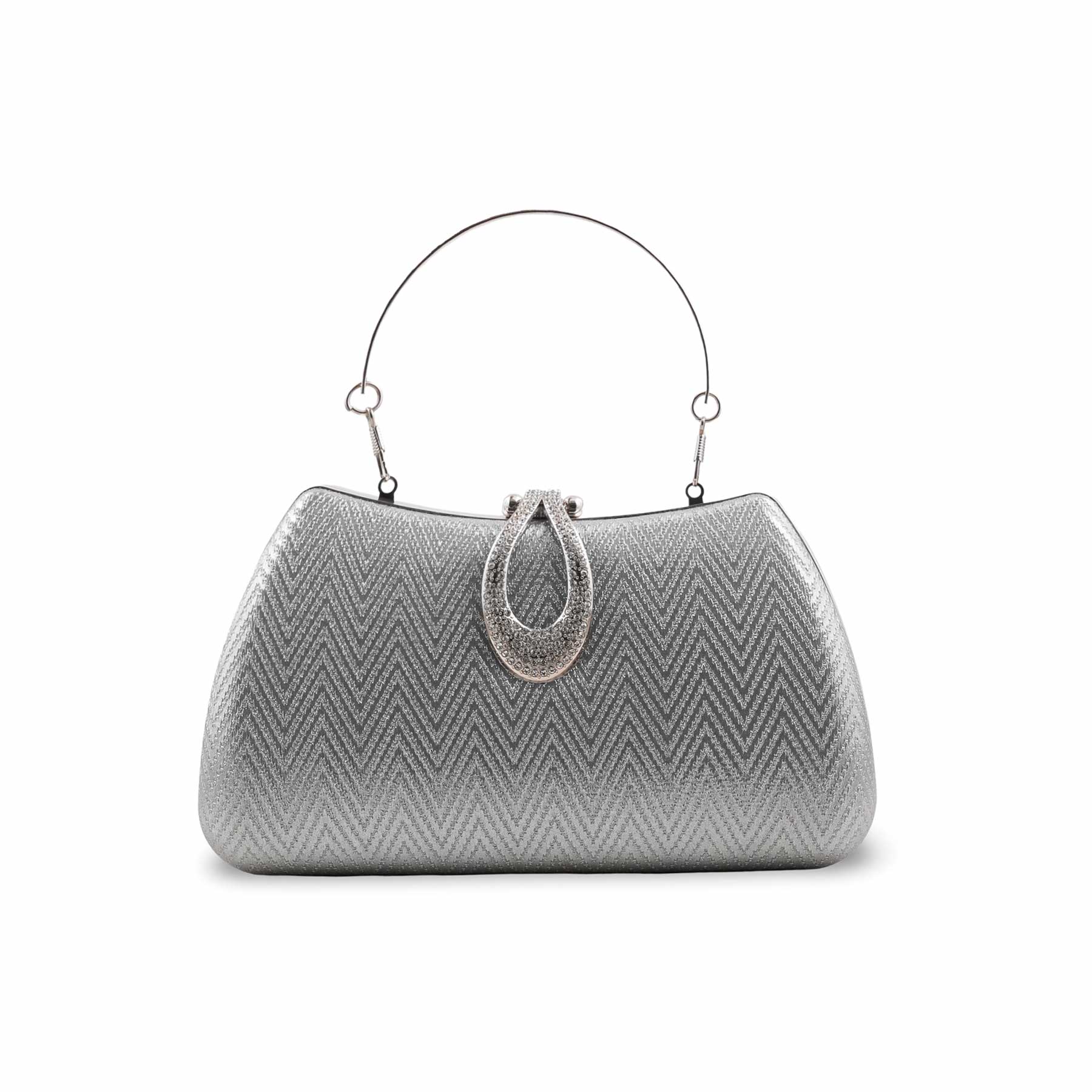 Silver Fancy Clutch For Women P24433 - Image 2