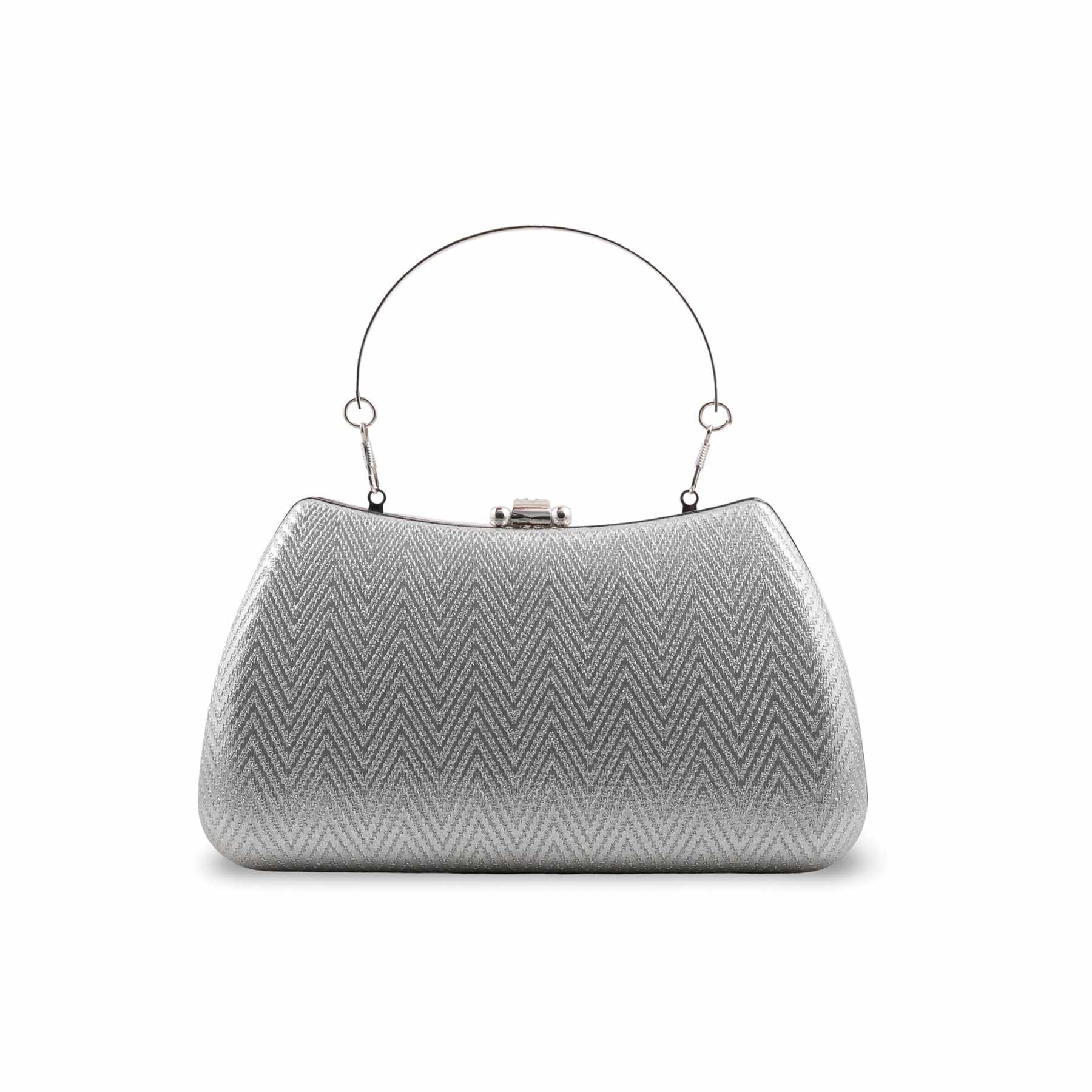 Silver Fancy Clutch For Women P24433 - Image 4