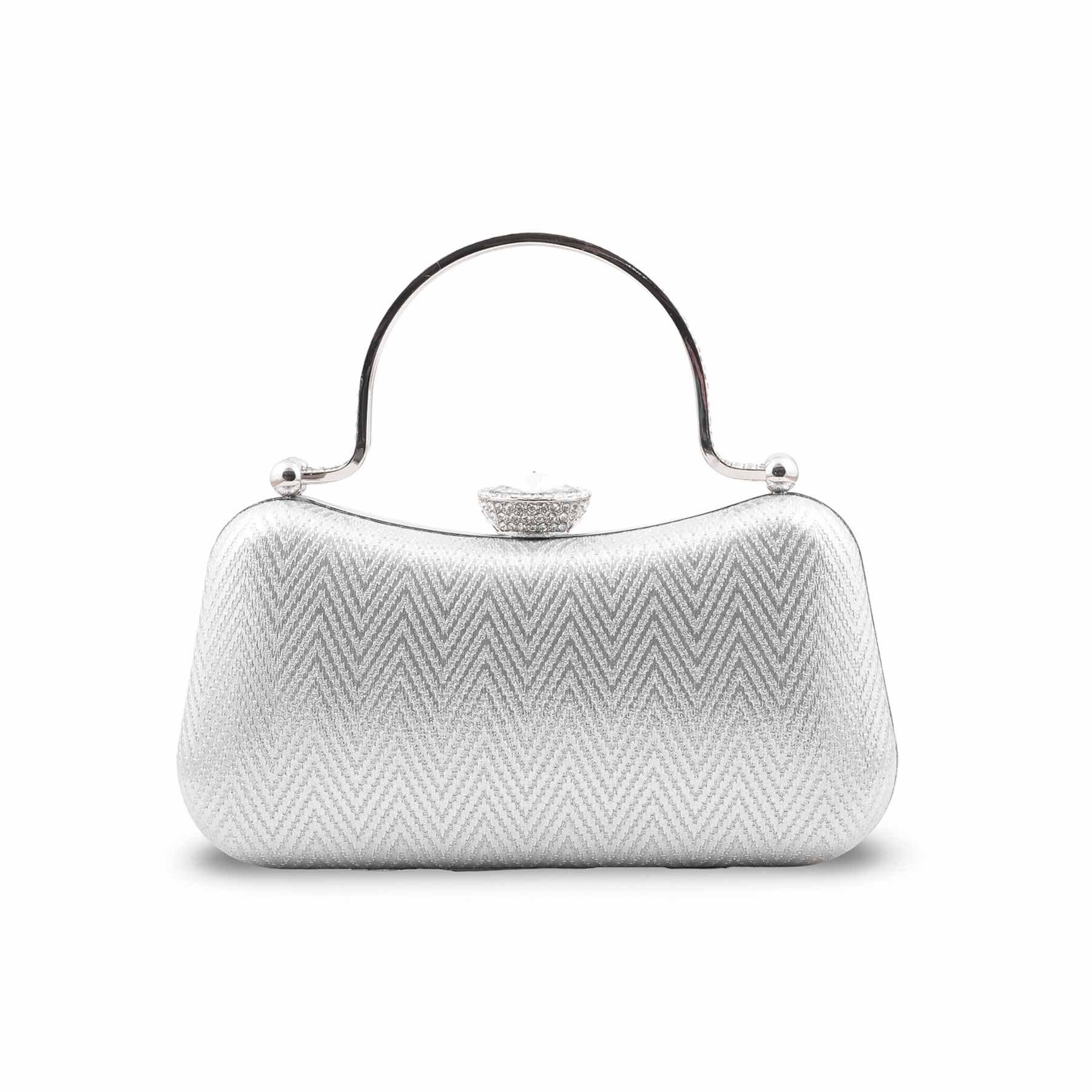 Silver Fancy Clutch For Women P24434 - Image 4