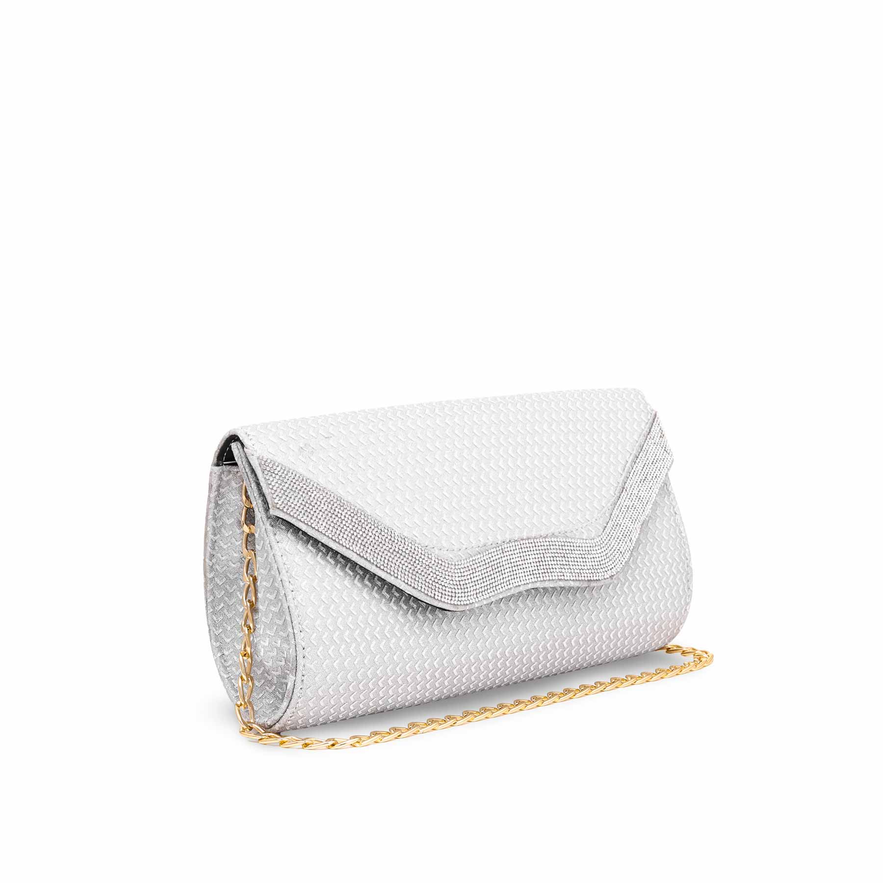 Silver Fancy Clutch P15347 - Image 2