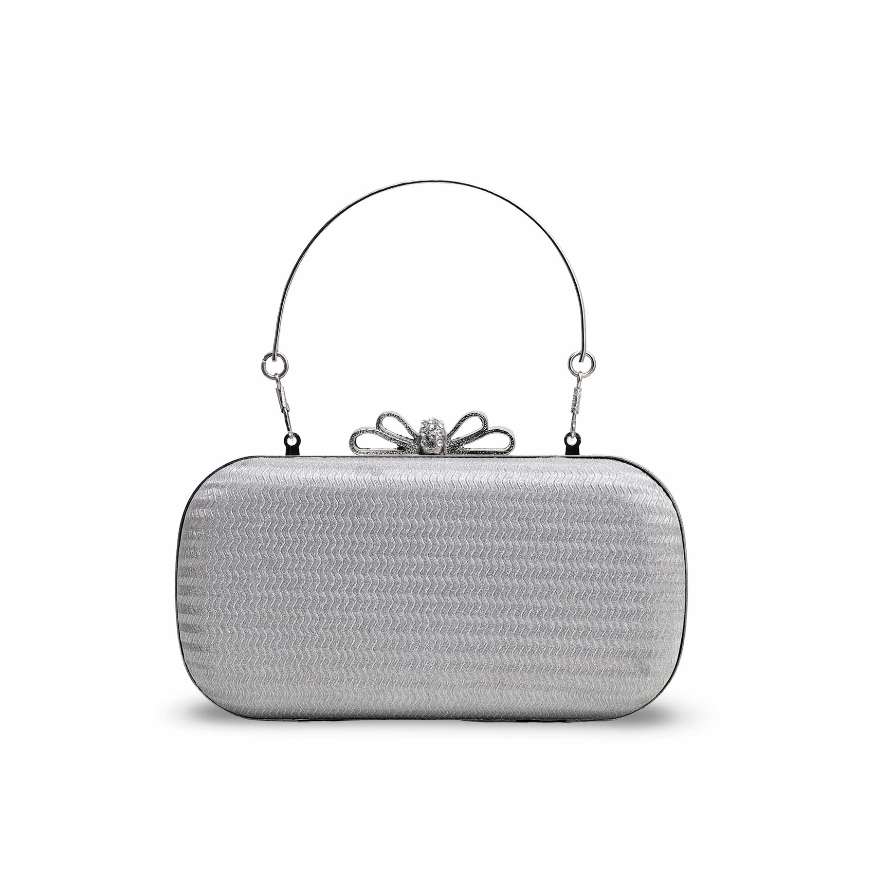 Silver Fancy Clutch P15367 - Image 3