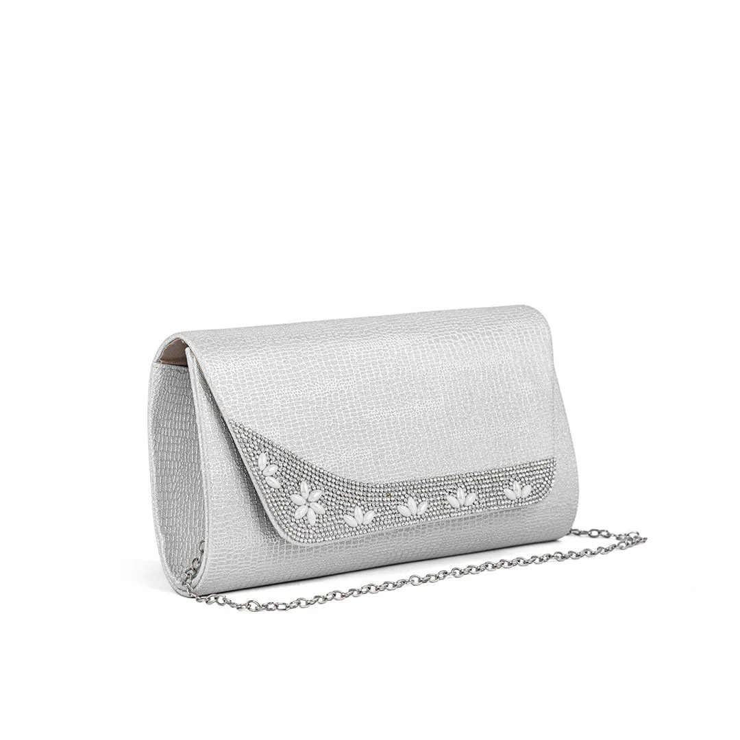 Silver Fancy Clutch P24174 - Image 2