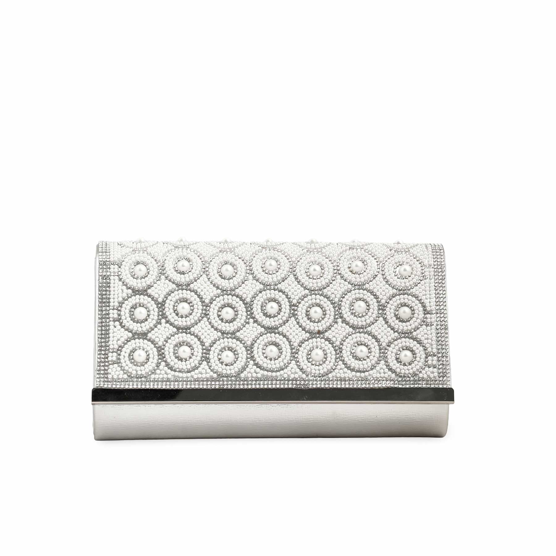 Silver Fancy Clutch p24242 - Image 2