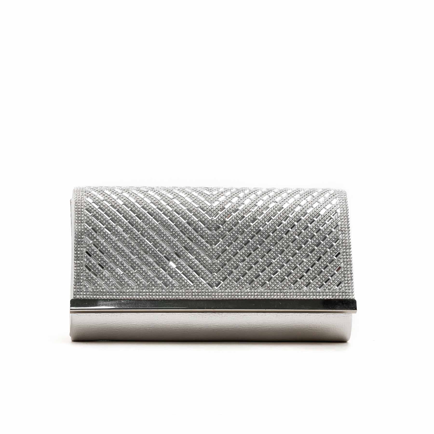 Silver Fancy Clutch P24244 - Image 2