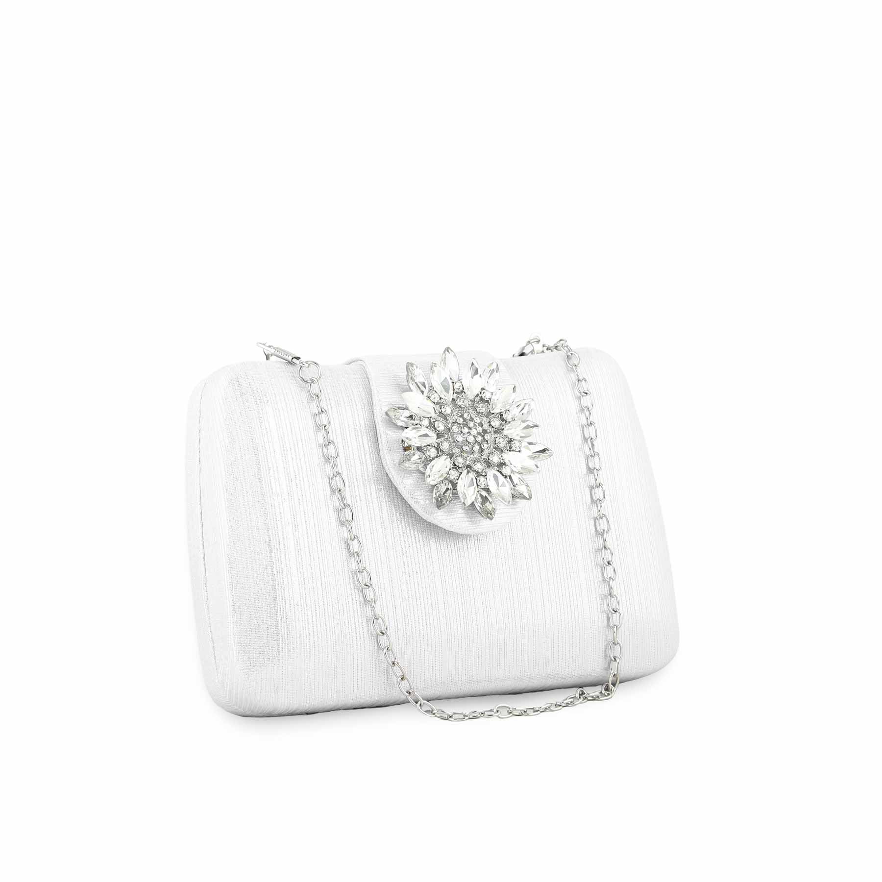 Silver Fancy Clutch P24391 - Image 3