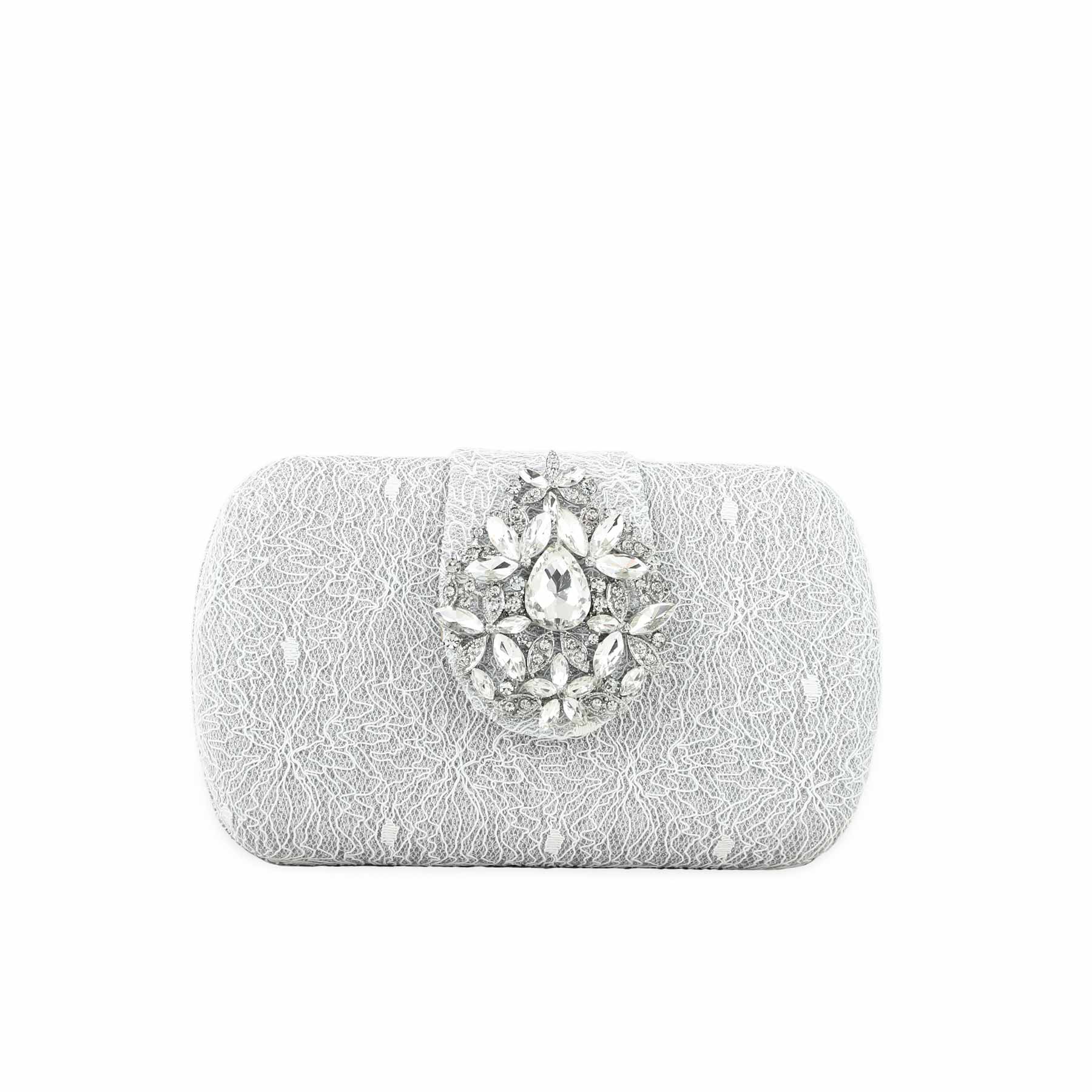 Silver Fancy Clutch P24392 - Image 2