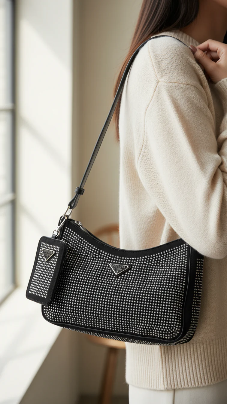 Silver Fancy Hand Bag For Ladies P36196