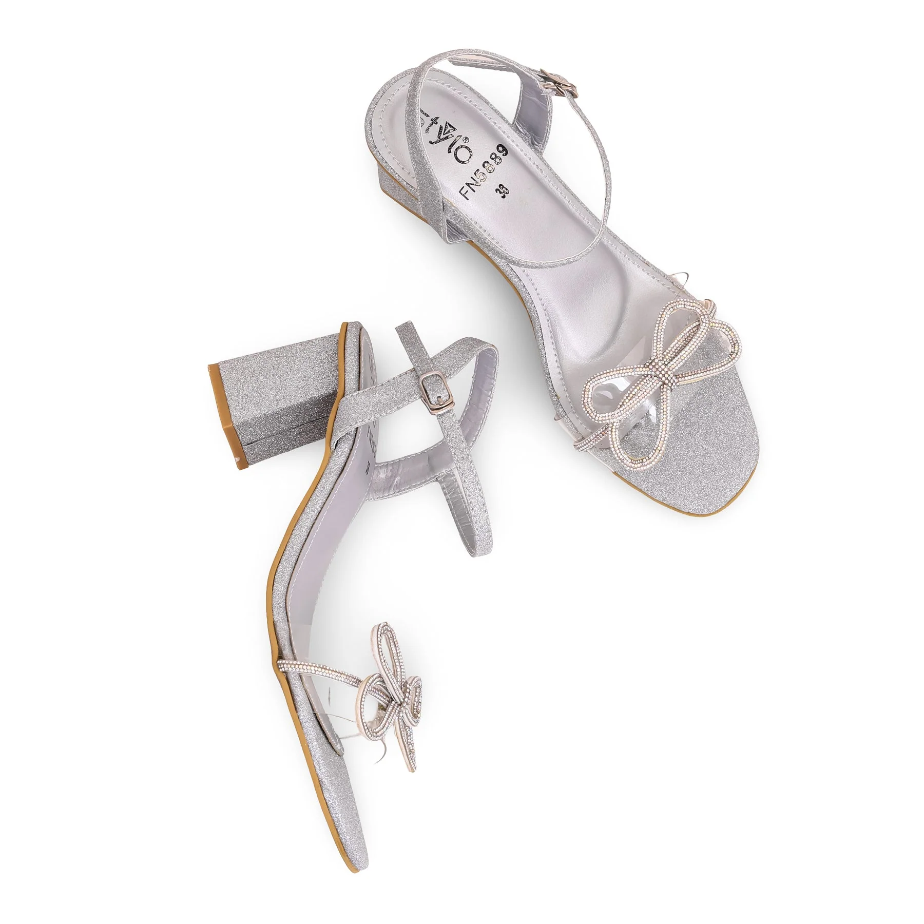 Silver Fancy Sandal FN5889 - Image 5