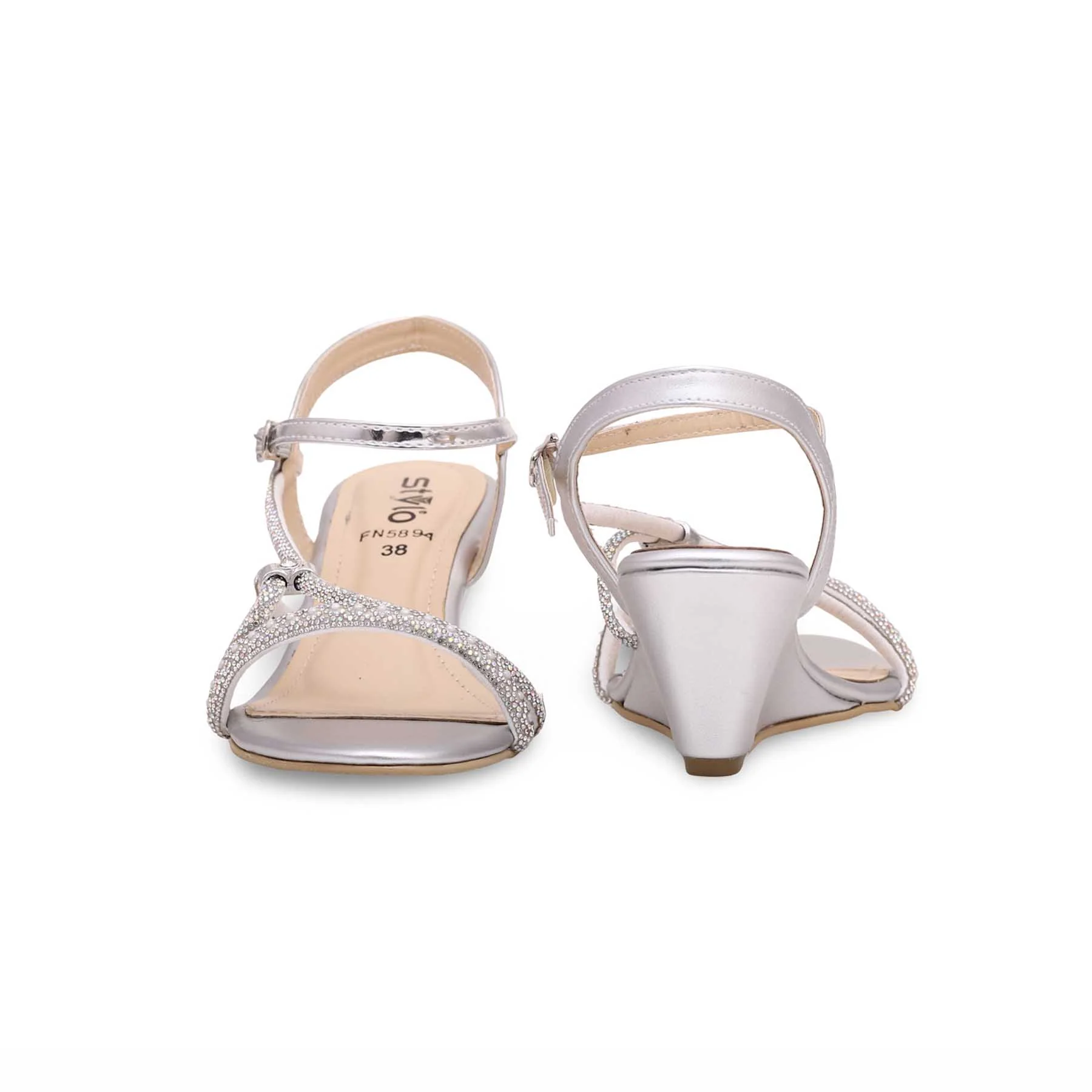 Silver Fancy Sandal FN5894 - Image 4