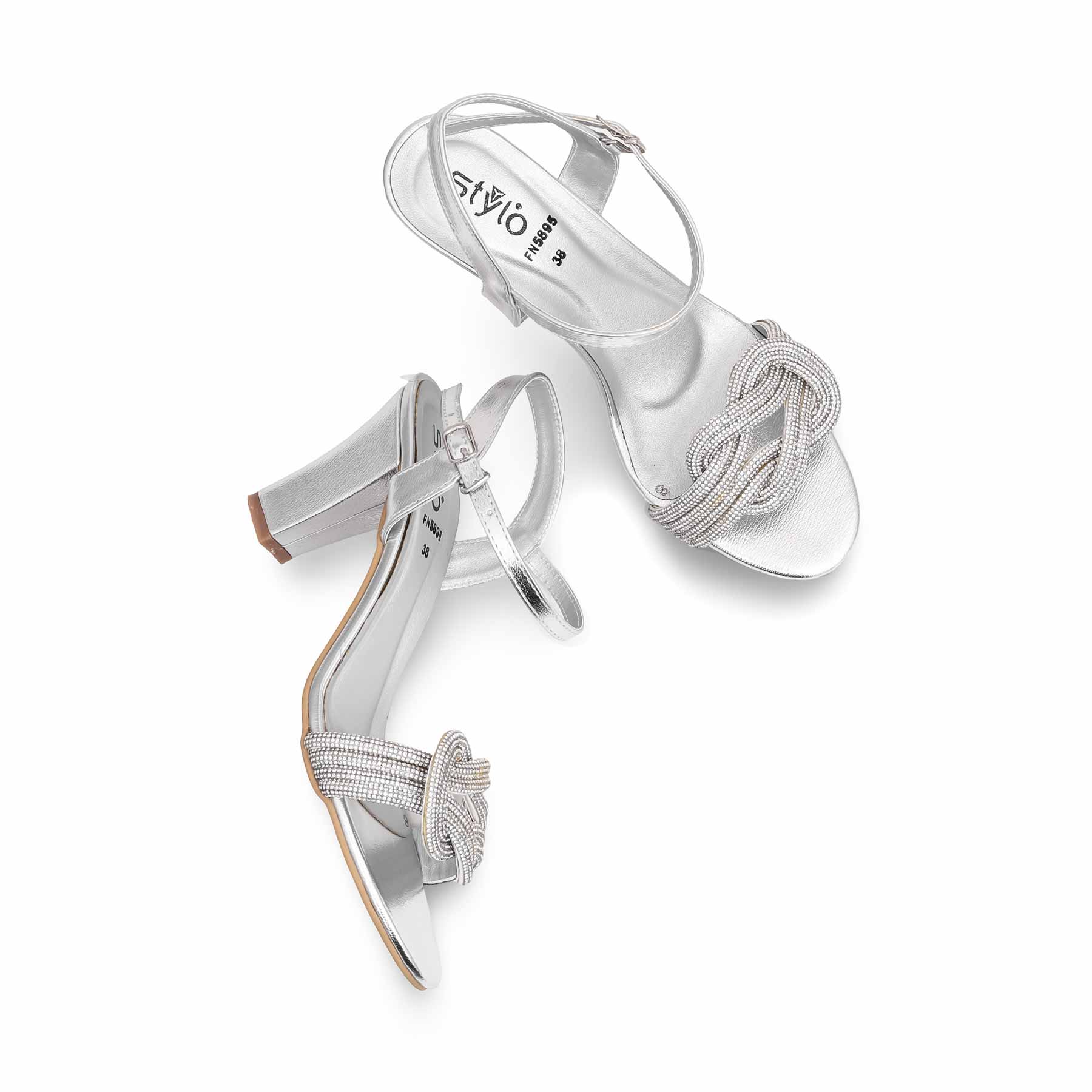 Silver Fancy Sandal FN5895 - Image 5