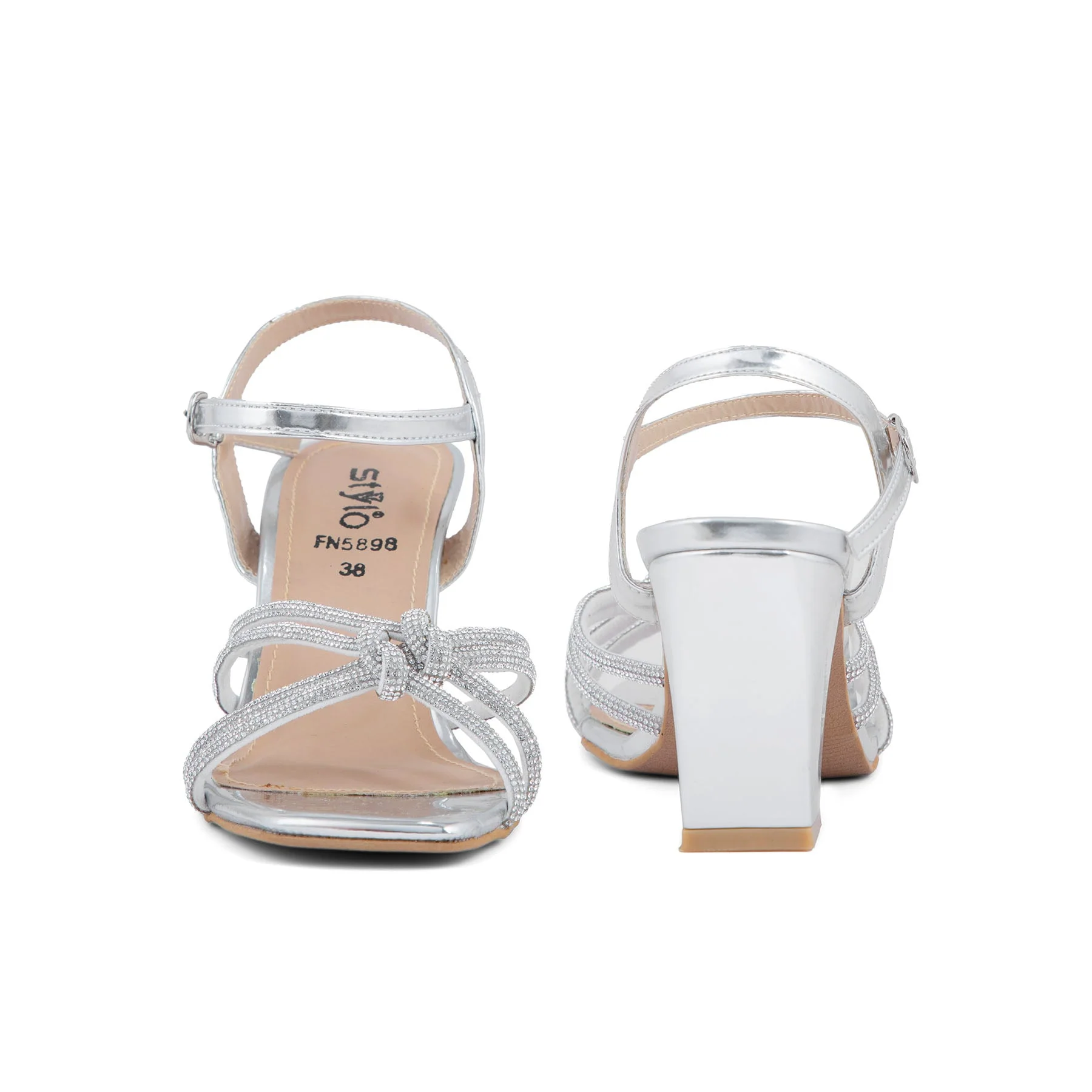 Silver Fancy Sandal FN5898 - Image 3