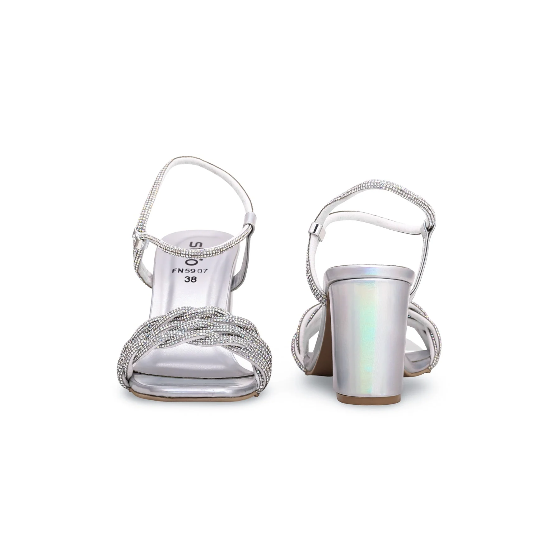 Silver Fancy Sandal FN5907 - Image 4
