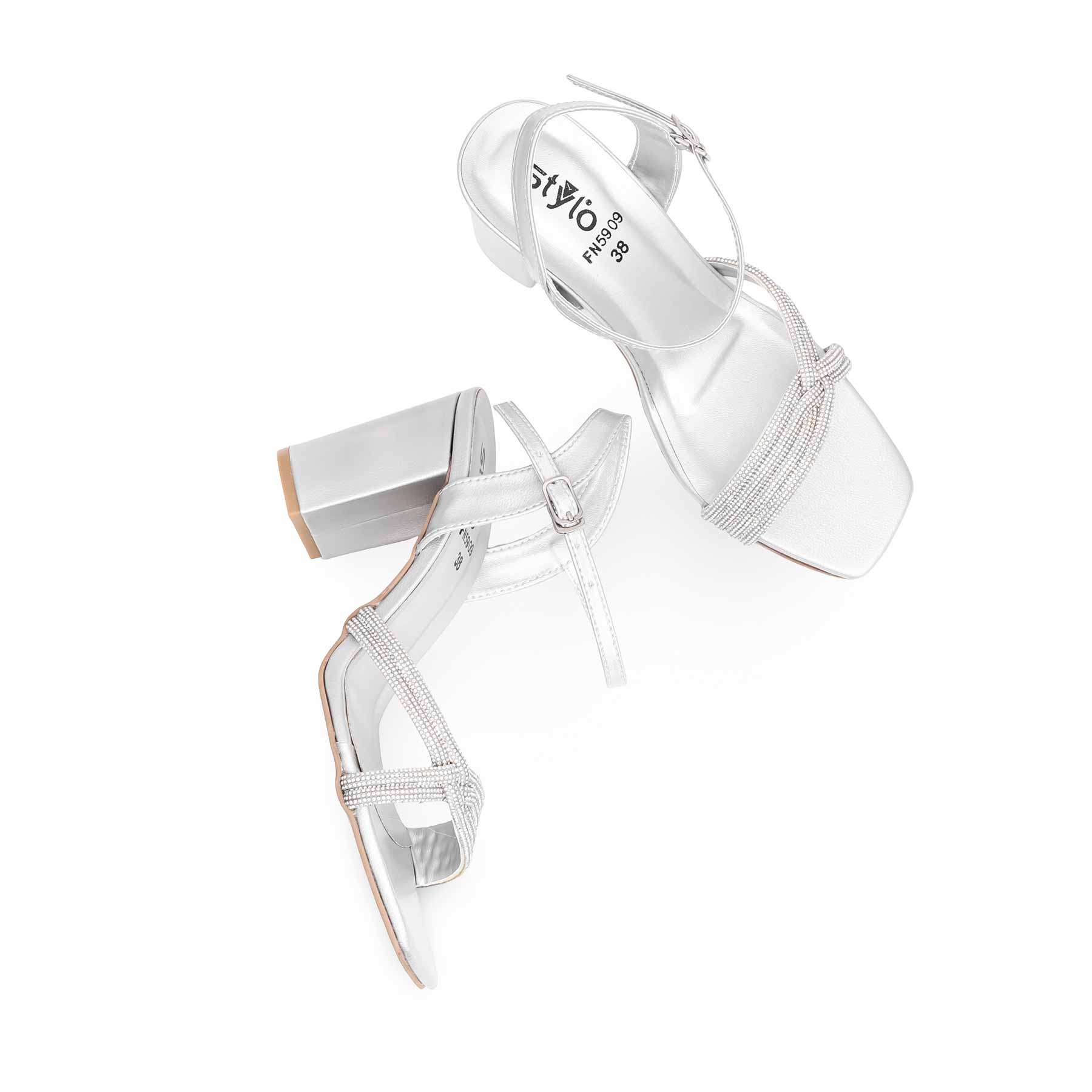 Silver Fancy Sandal FN5909 - Image 5