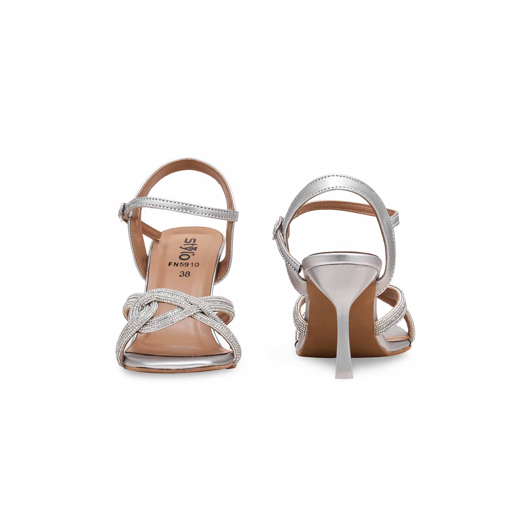 Silver Fancy Sandal FN5910 - Image 3