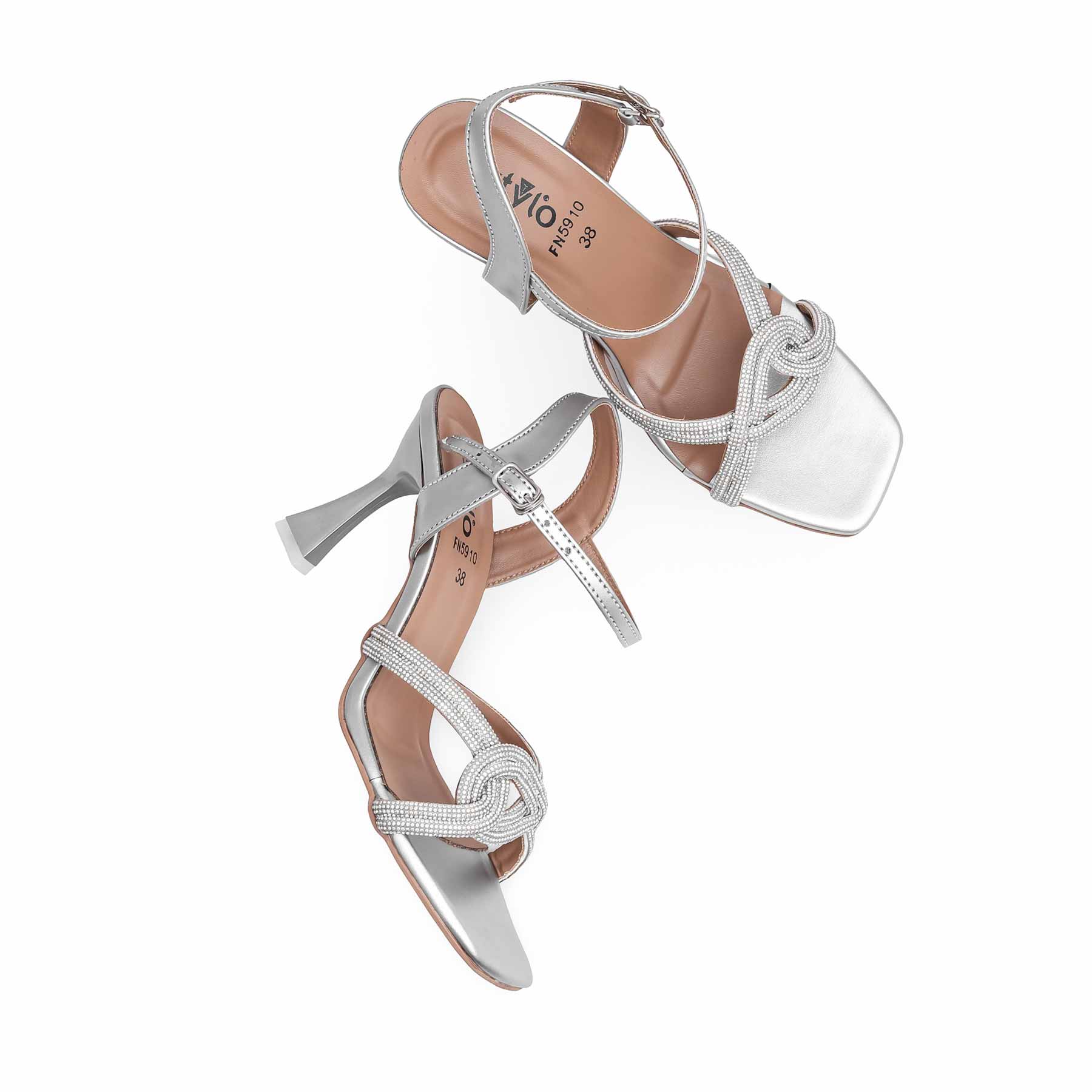 Silver Fancy Sandal FN5910 - Image 4