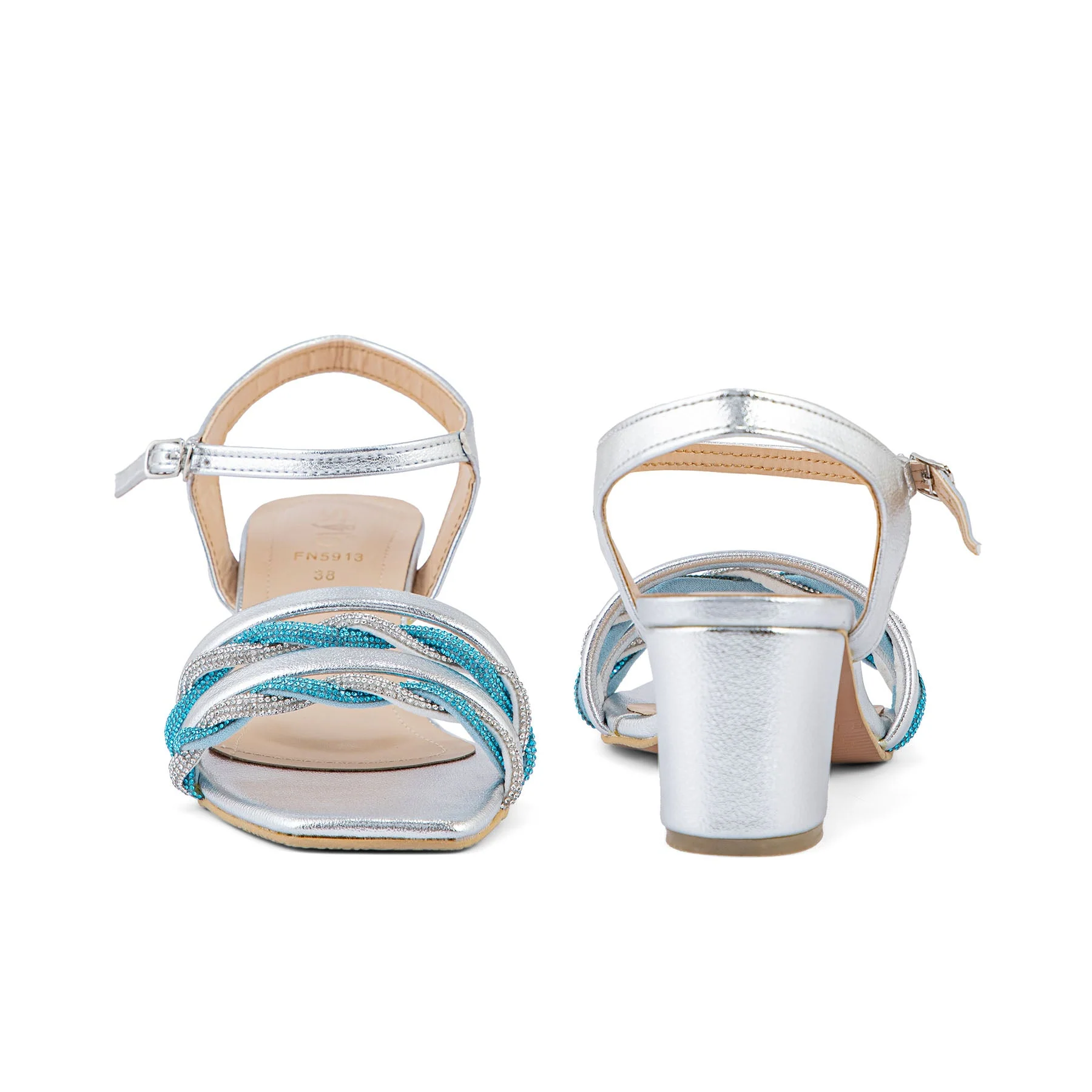Silver Fancy Sandal FN5913 - Image 4