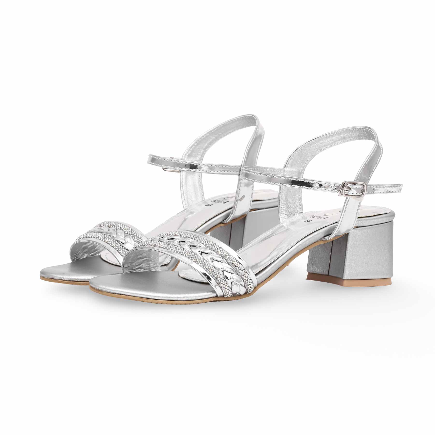 Silver Fancy Sandal FN5914 - Image 3