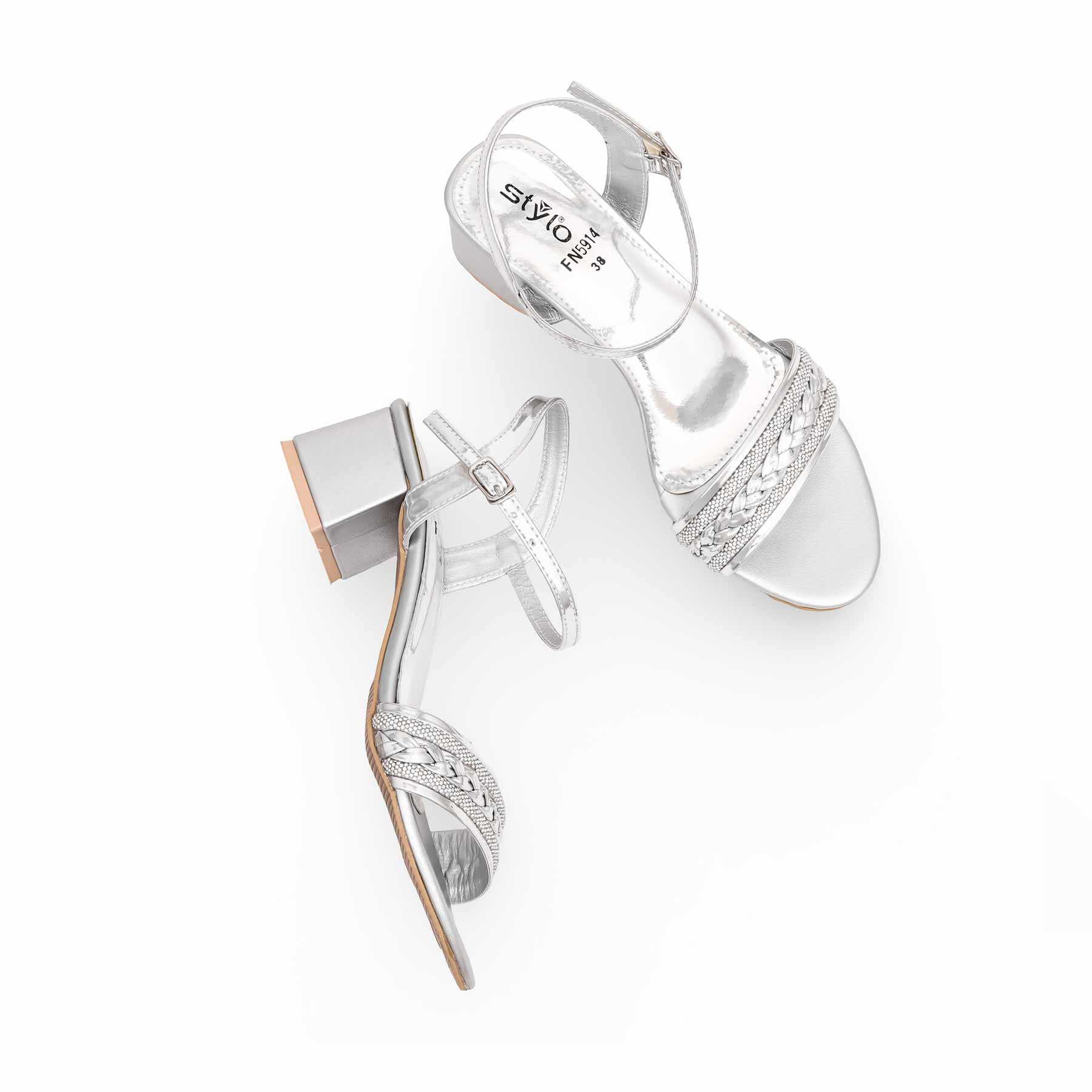 Silver Fancy Sandal FN5914 - Image 5