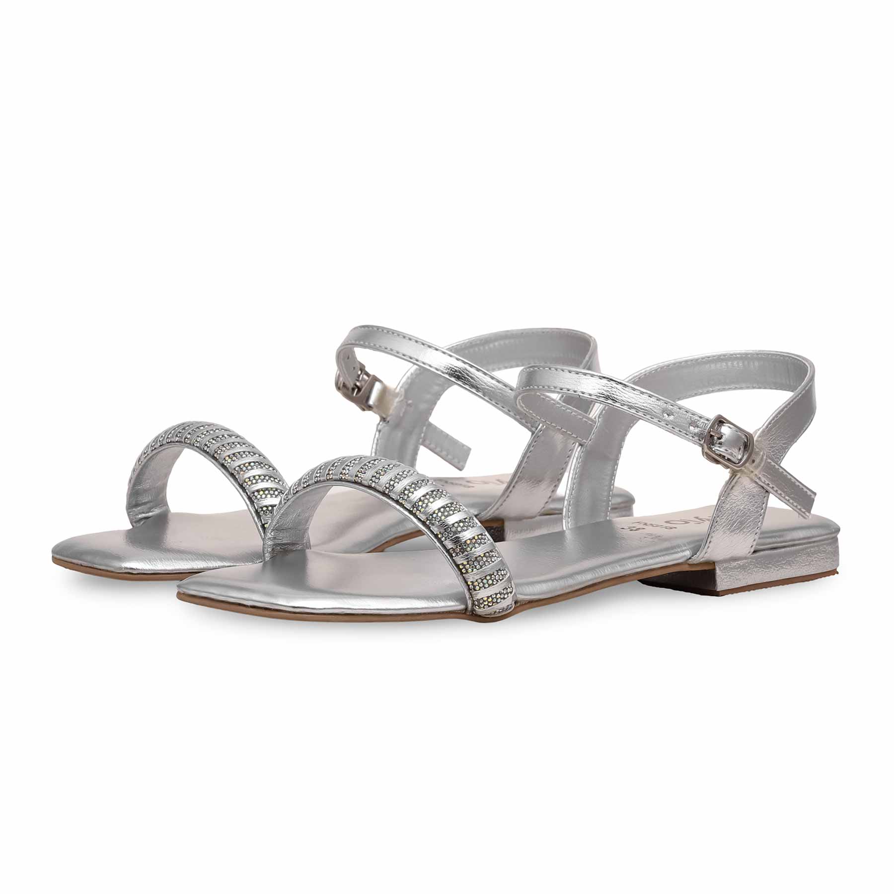 Silver Fancy Sandal FN5918 - Image 3