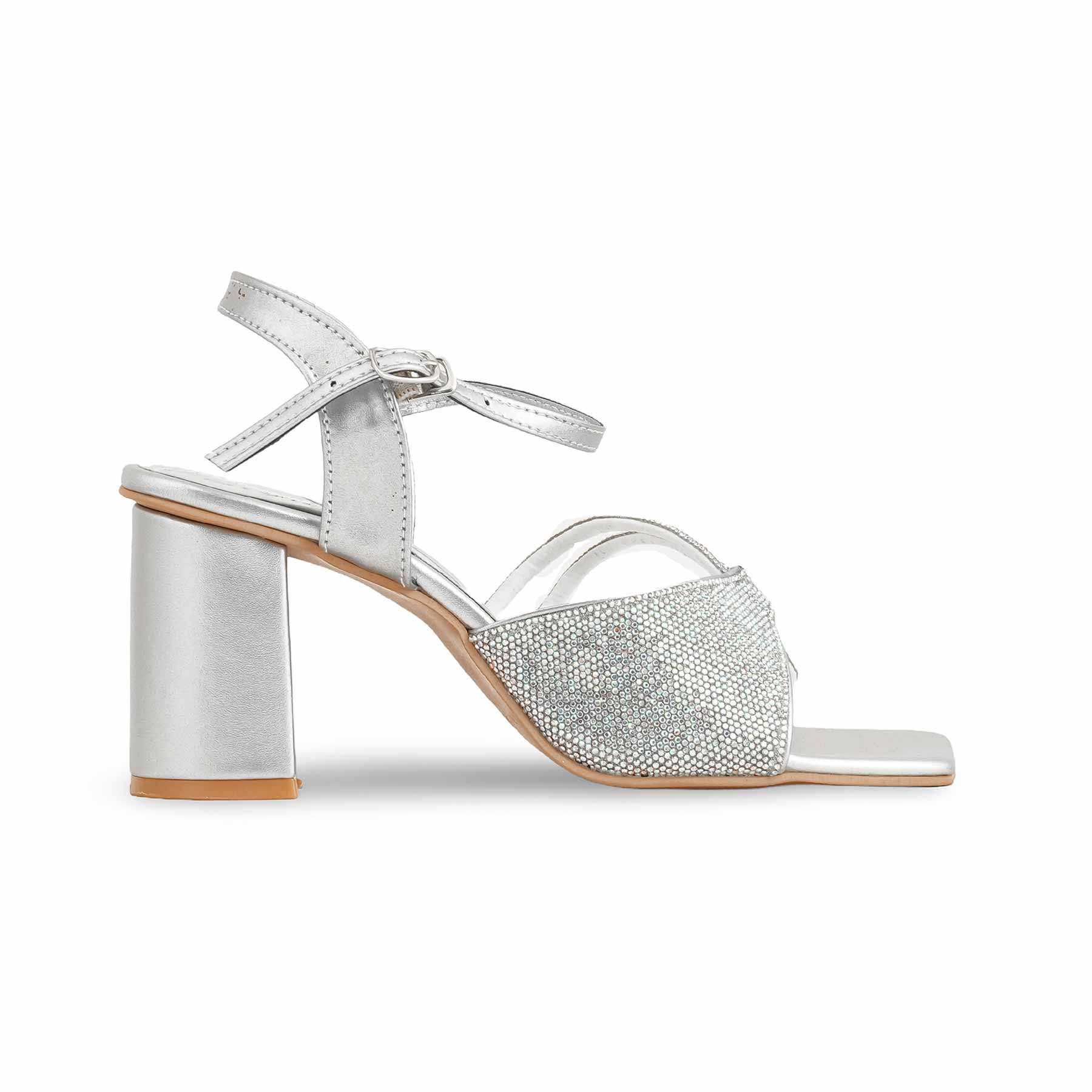 Silver Fancy Sandal FN5957 - Image 2