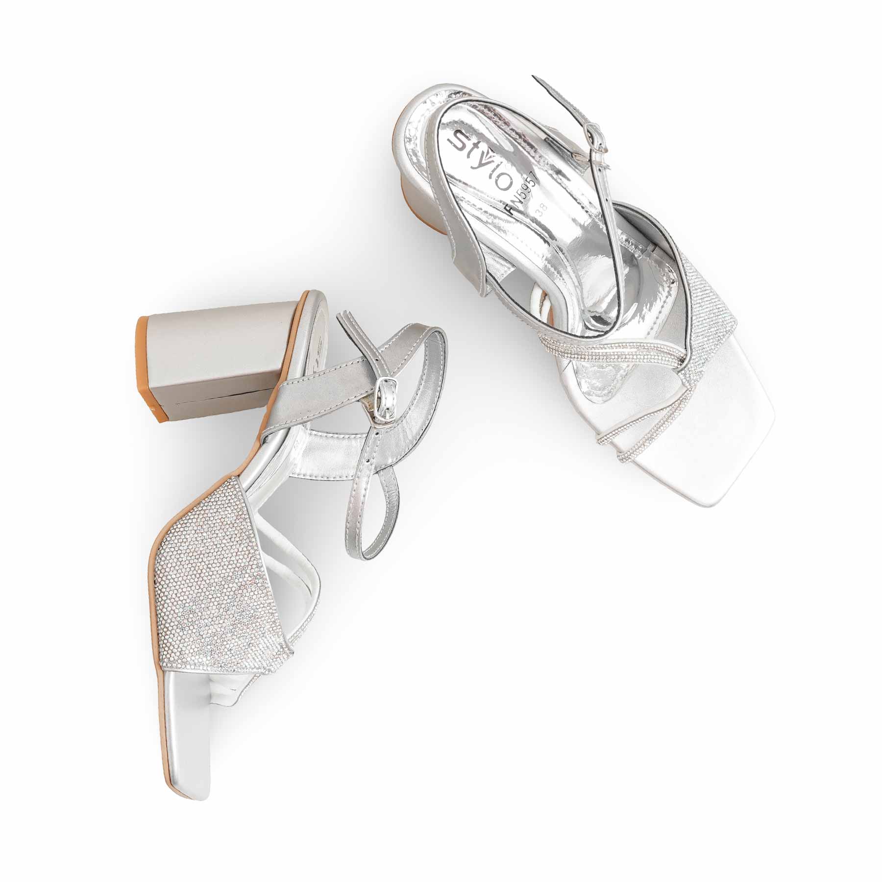 Silver Fancy Sandal FN5957 - Image 5