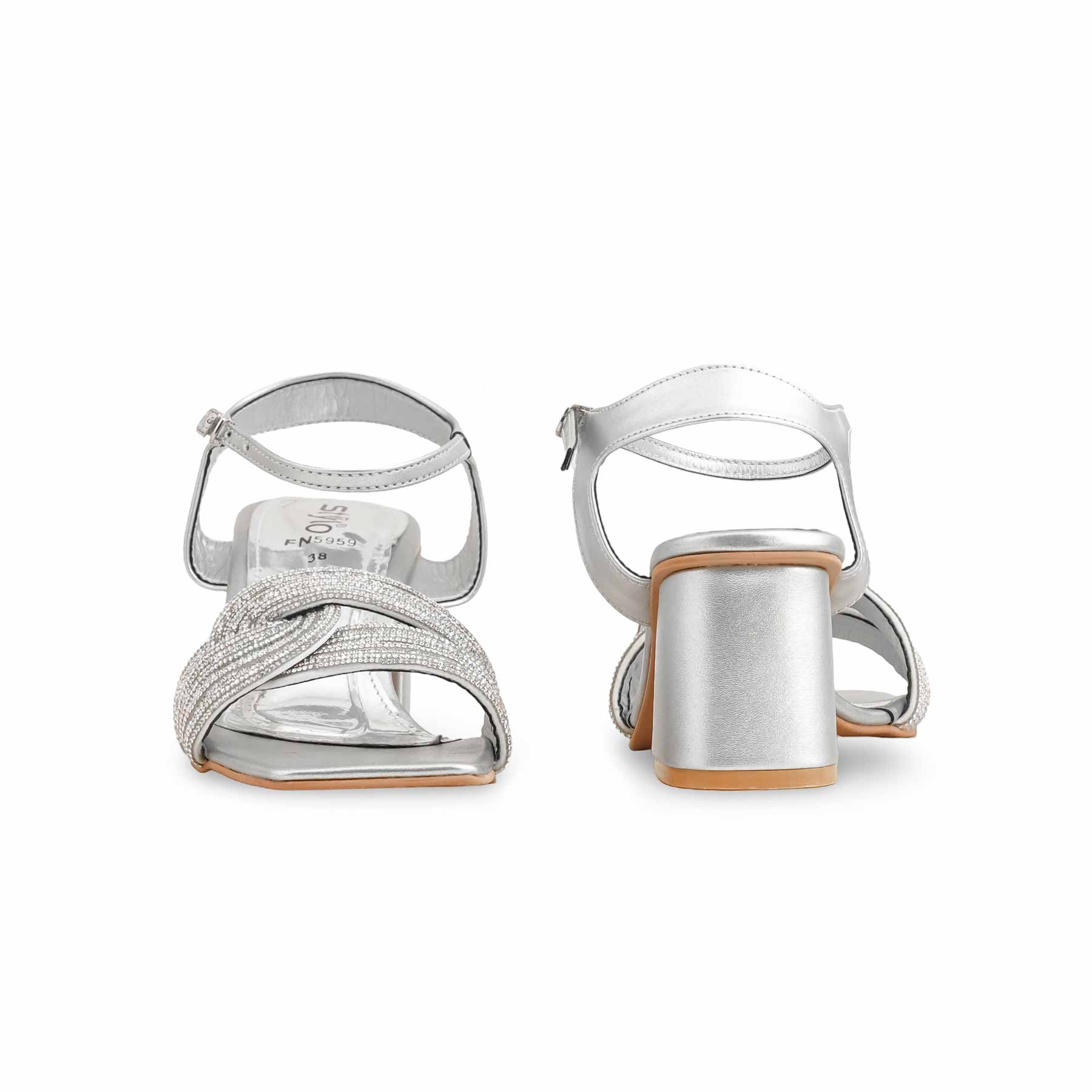 Silver Fancy Sandal FN5959 - Image 4